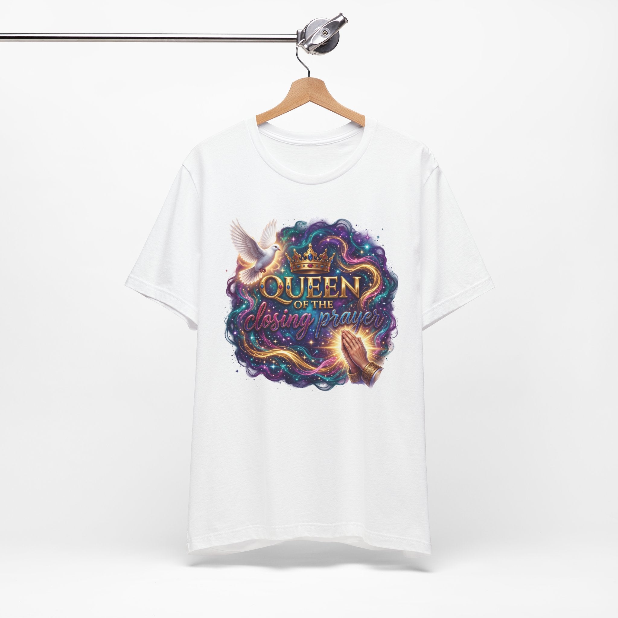 Queen of the Closing Prayer Christian T-Shirt | Funny Church Shirt for Women | Faith-Based Graphic Tee