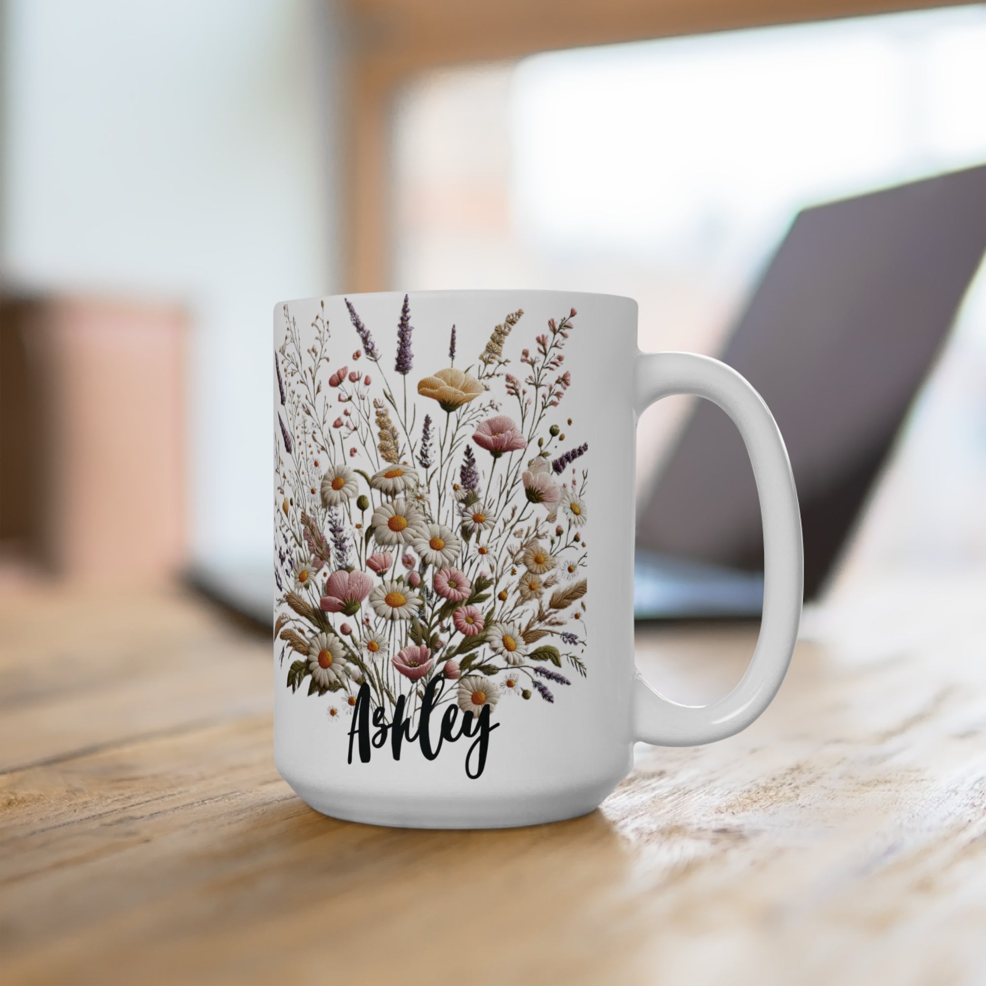 Personalized Boho Wildflower Best Coffee Mug | Custom Name Mug | Floral Design | Custom Gift for Her | Birthday Gift | Wedding Wildflowers Custom Mug | Available in 11 oz and 15 oz Available in 11 oz & 15 oz Ideal Gift for Cozy Coffee Moments - MRSBYVALLE