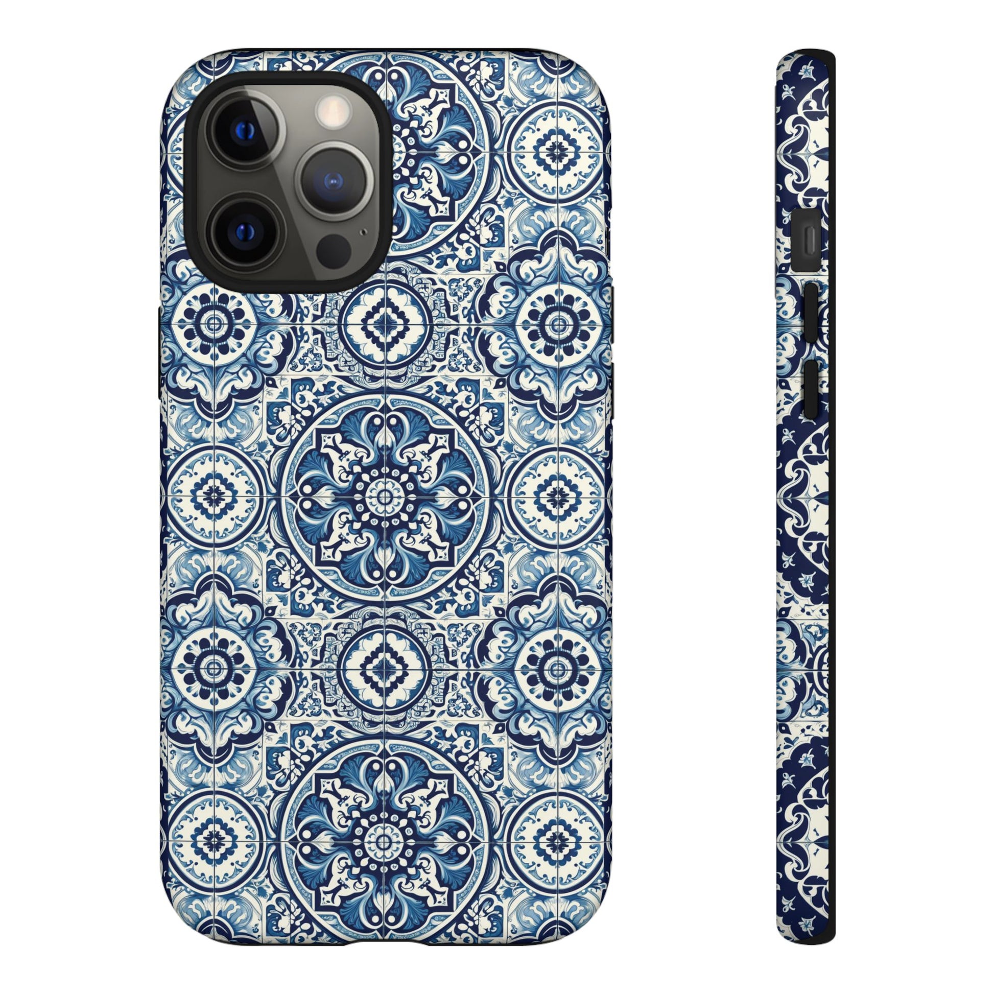 Azulejo Tile Phone Case Elegant Mediterranean Blue Porcelain Design iPhone 17, 16, 15, Samsung iPhone Samsung Accessory Gift for Her