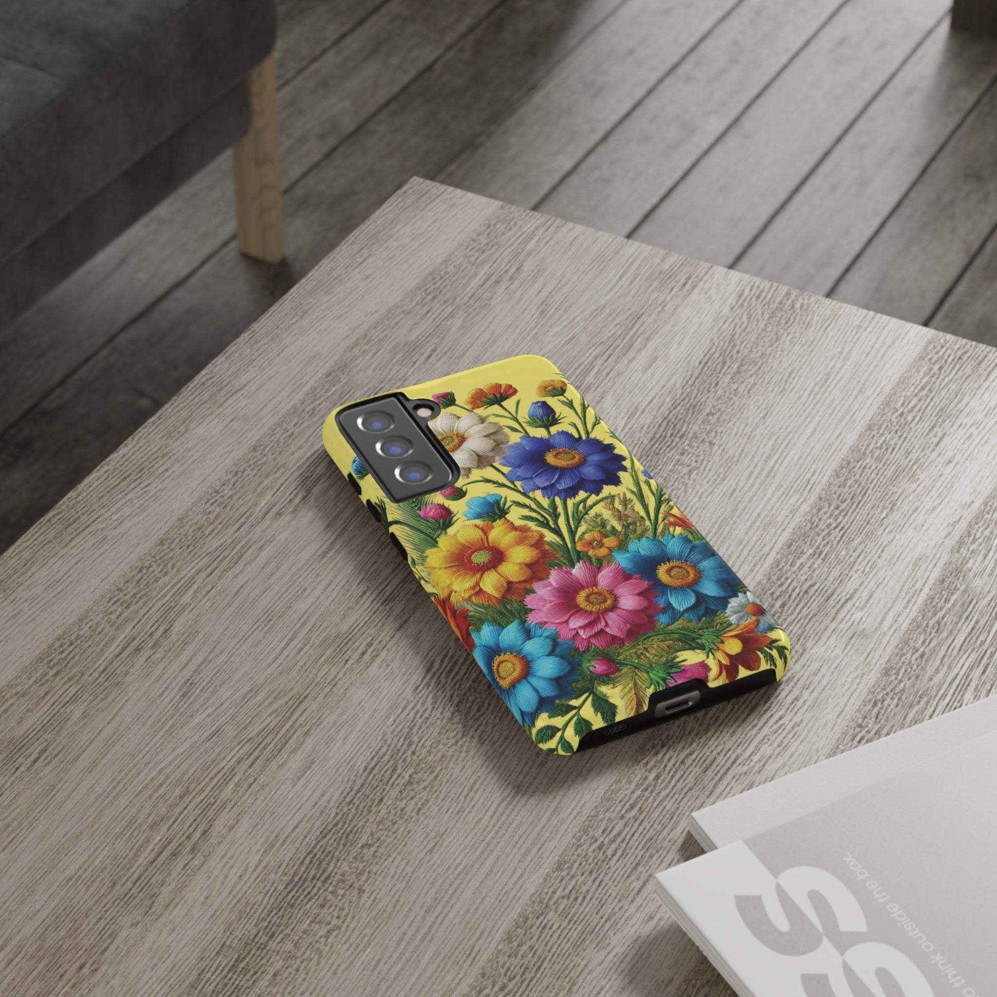Phone Case Yellow Bright Floral Protective Phone Case Gift for Her Phone 15, Samsung iPhone Samsung  iPhone 15, Samsung iPhone Samsung Accessory Gift for Her