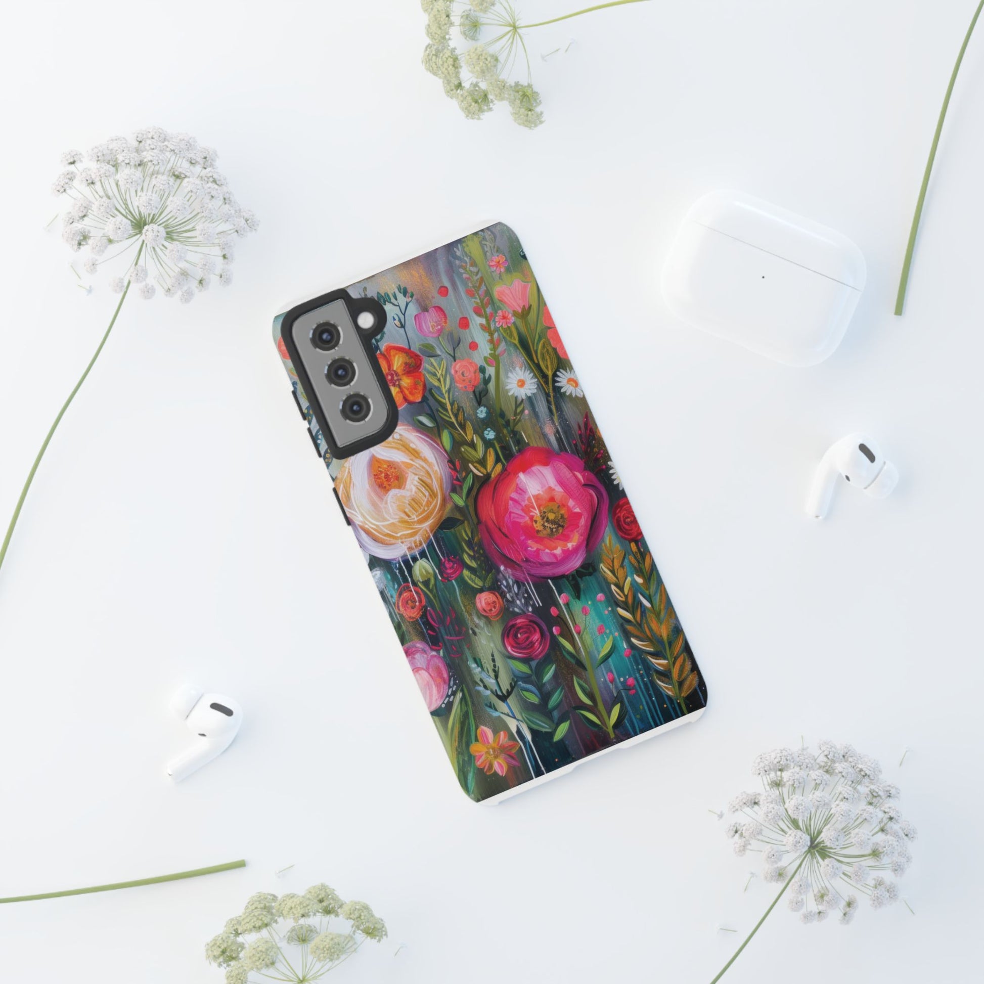 Watercolor Boho Floral Phone Case for iPhone 16 15 14 13 12  21 23 Samsung, and Pixel | Stylish Protective Cover Gift for Her Perfect for Floral Lover - MRSBYVALLE