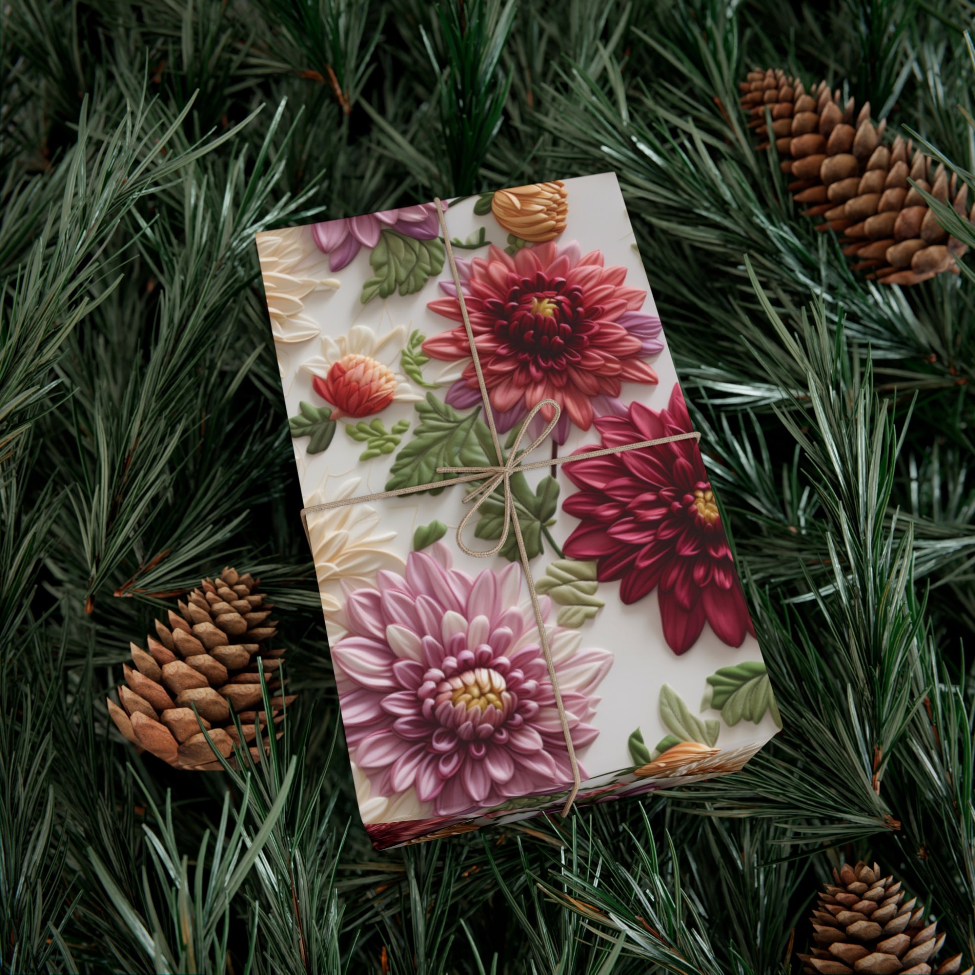Elegant Fall Floral Wrapping Paper | Autumn-Inspired Gift Wrap with Vibrant Seasonal Blooms | Perfect for Thanksgiving, Birthdays, & Special Occasions | Premium Quality Gifts Moms - MRSBYVALLE