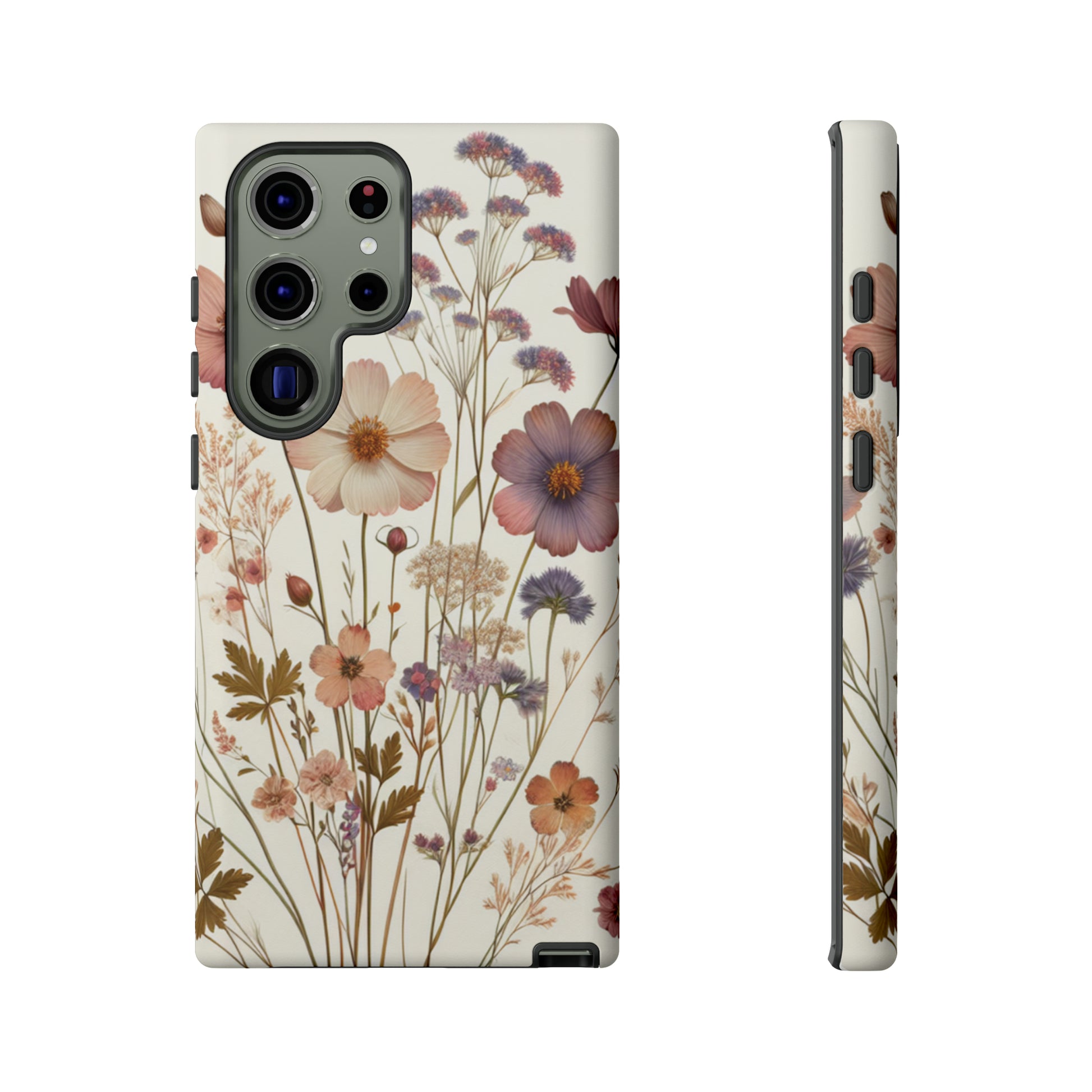 Wildflower Boho Luxury Phone Tough Case Floral Elegant Durable Stylish for Modern Devices iPhone 15, Samsung iPhone Samsung Accessory Gift for Her.