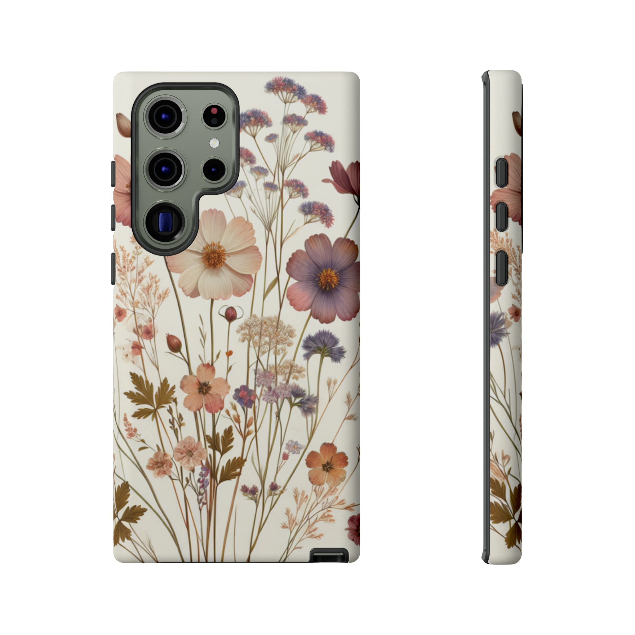 Wildflower Boho Luxury Phone Tough Case Floral Elegant Durable Stylish for Modern Devices iPhone 15, Samsung iPhone Samsung Accessory Gift for Her.