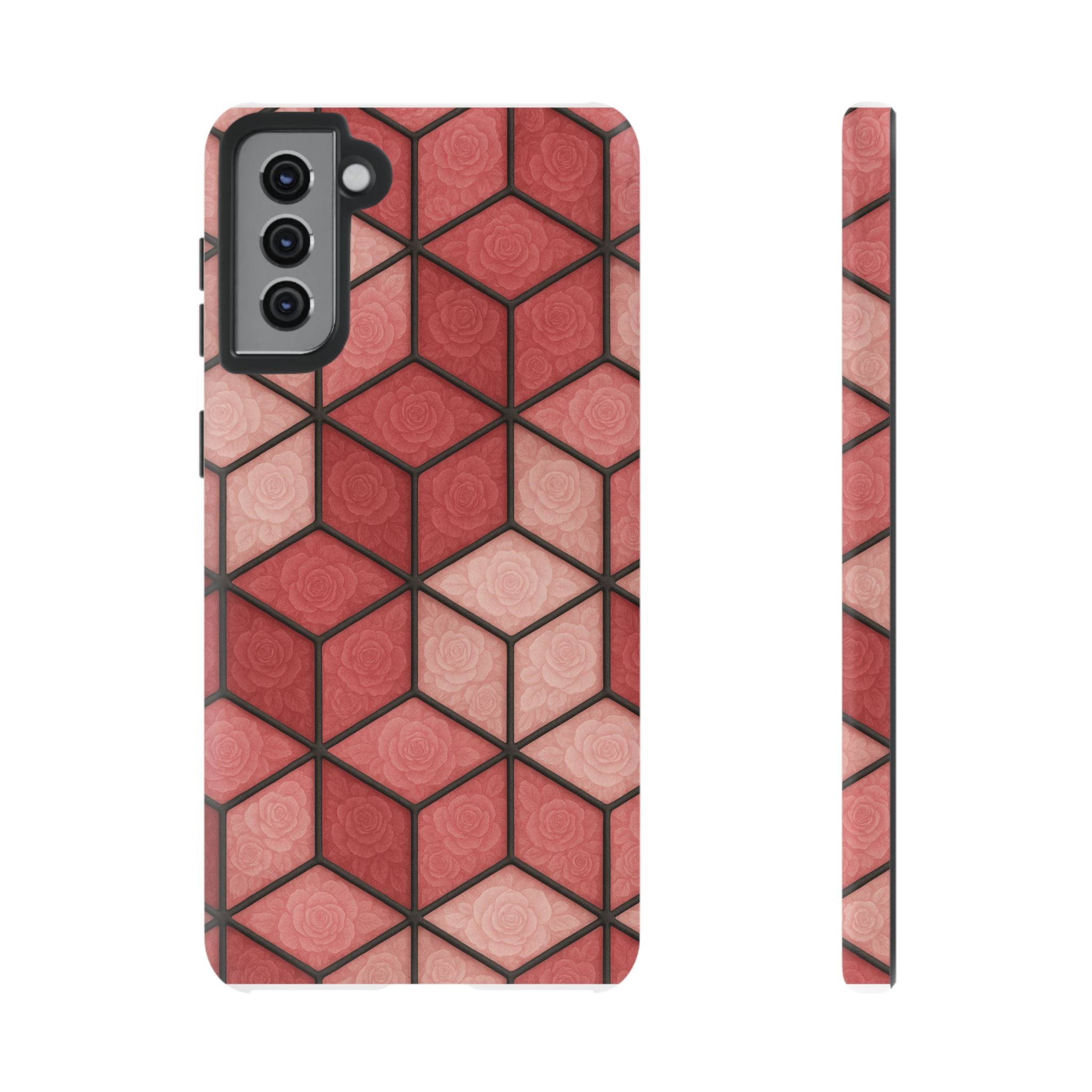 Geometric Stained Glass Illusion Phone Case Colorful Abstract Art, Aesthetic Protective Cover for iPhone, Samsung & Google, Unique Gift Idea Mom