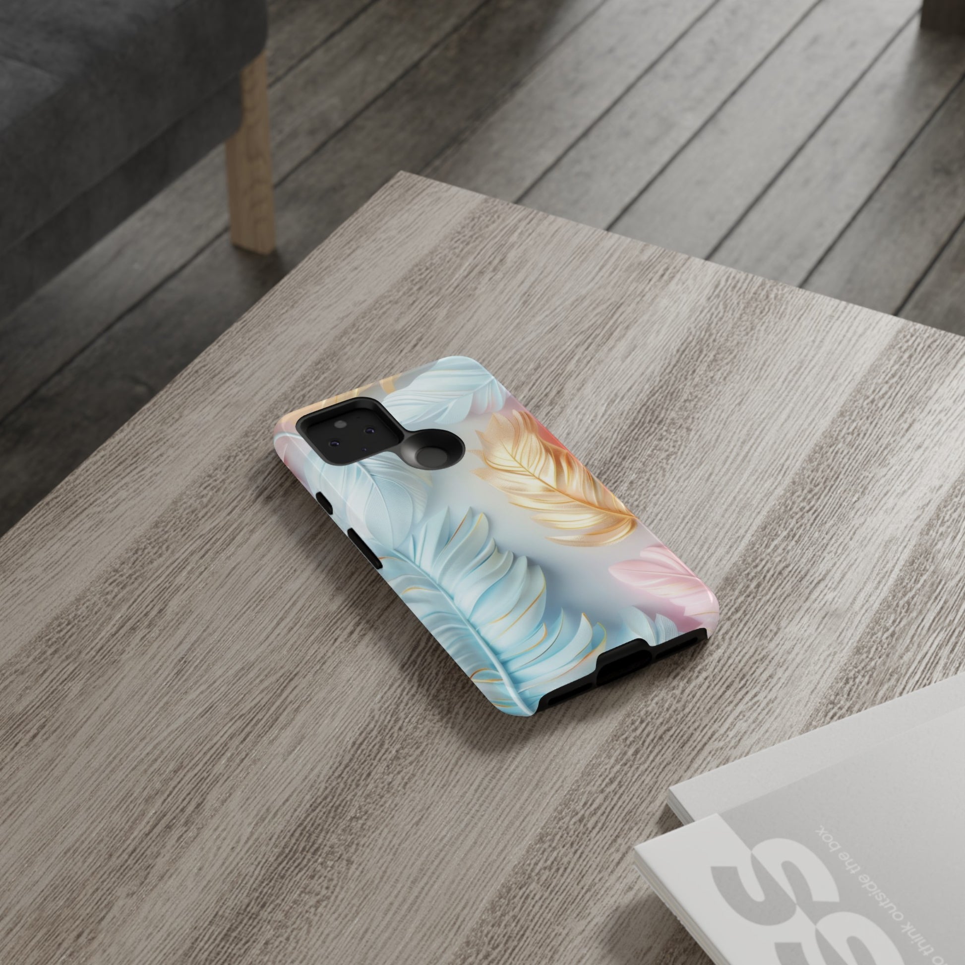 Pastel Feathers Protective Phone Case Gift for Her Phone 15, Samsung iPhone Samsung Gift for Her Case iPhone 15, Samsung iPhone Samsung Accessory Gift for Her