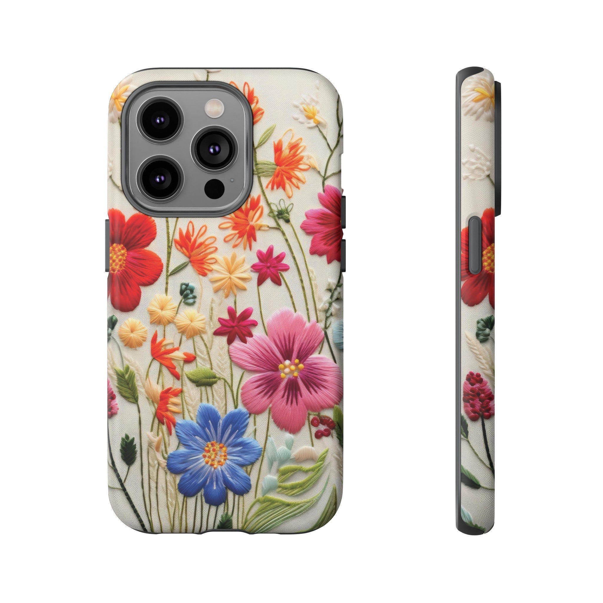 3D Floral Phone Case Elegant Faux Flower Durable for iPhone Samsung Smartphone iPhone 15, 14, 13 Samsung Gift for Mom