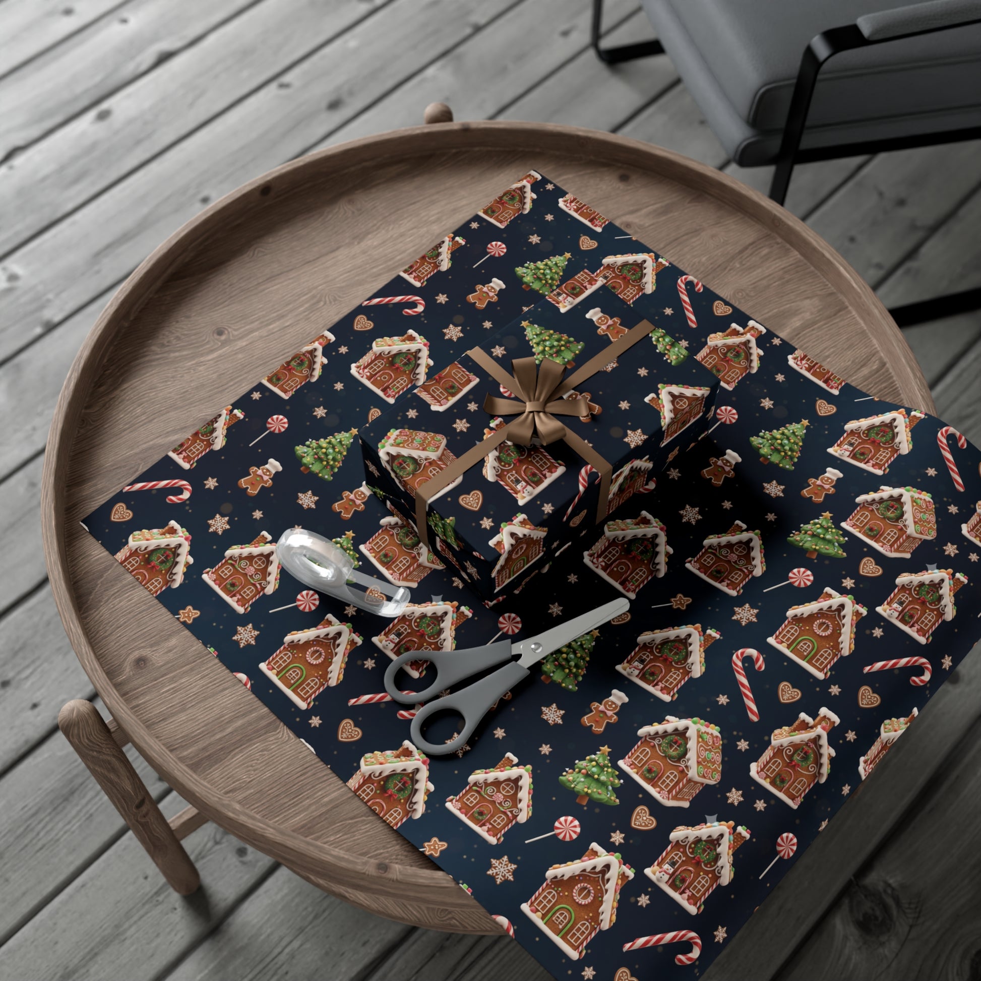 Vintage 3D Gingerbread House Christmas Wrapping Paper | Elegant  Holiday Gift Wrap3 Size Options Available Gift Mom