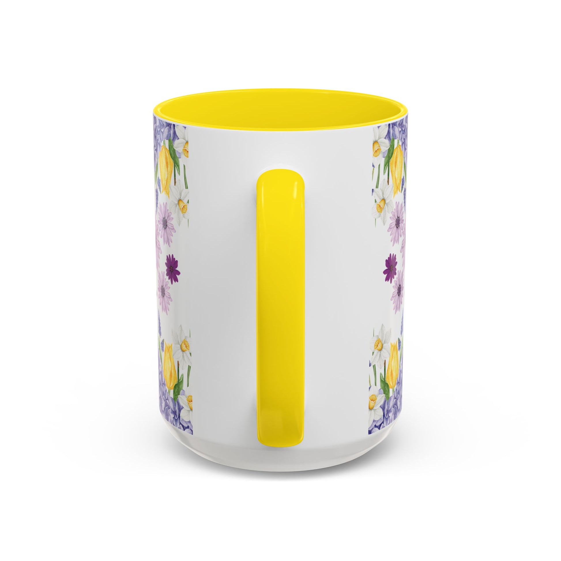 Botanical Floral Mug  Lavender & Yellow Flowers, Ceramic 11oz & 15oz Cup, Ideal Gift for Coffee Lovers, Mother's Day, or Cozy Spring Mornings