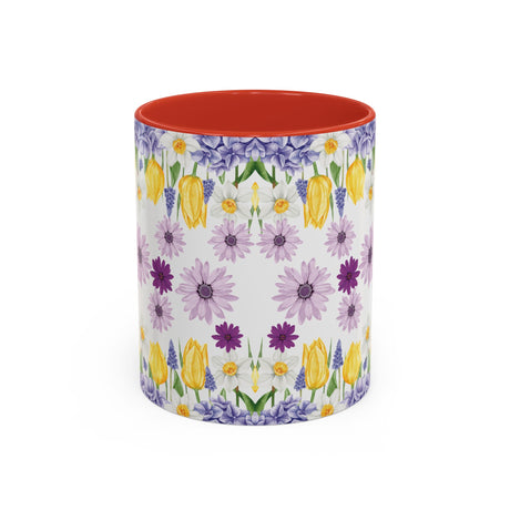 Botanical Floral Mug  Lavender & Yellow Flowers, Ceramic 11oz & 15oz Cup, Ideal Gift for Coffee Lovers, Mother's Day, or Cozy Spring Mornings