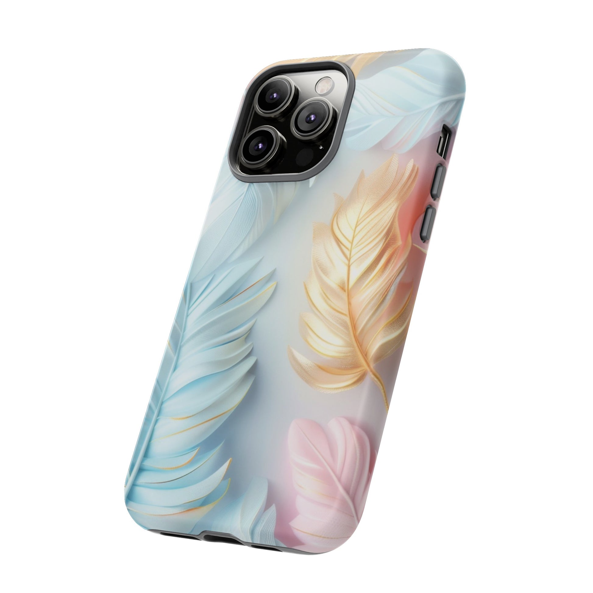 Pastel Feathers Protective Phone Case Gift for Her Phone 15, Samsung iPhone Samsung Gift for Her Case iPhone 15, Samsung iPhone Samsung Accessory Gift for Her