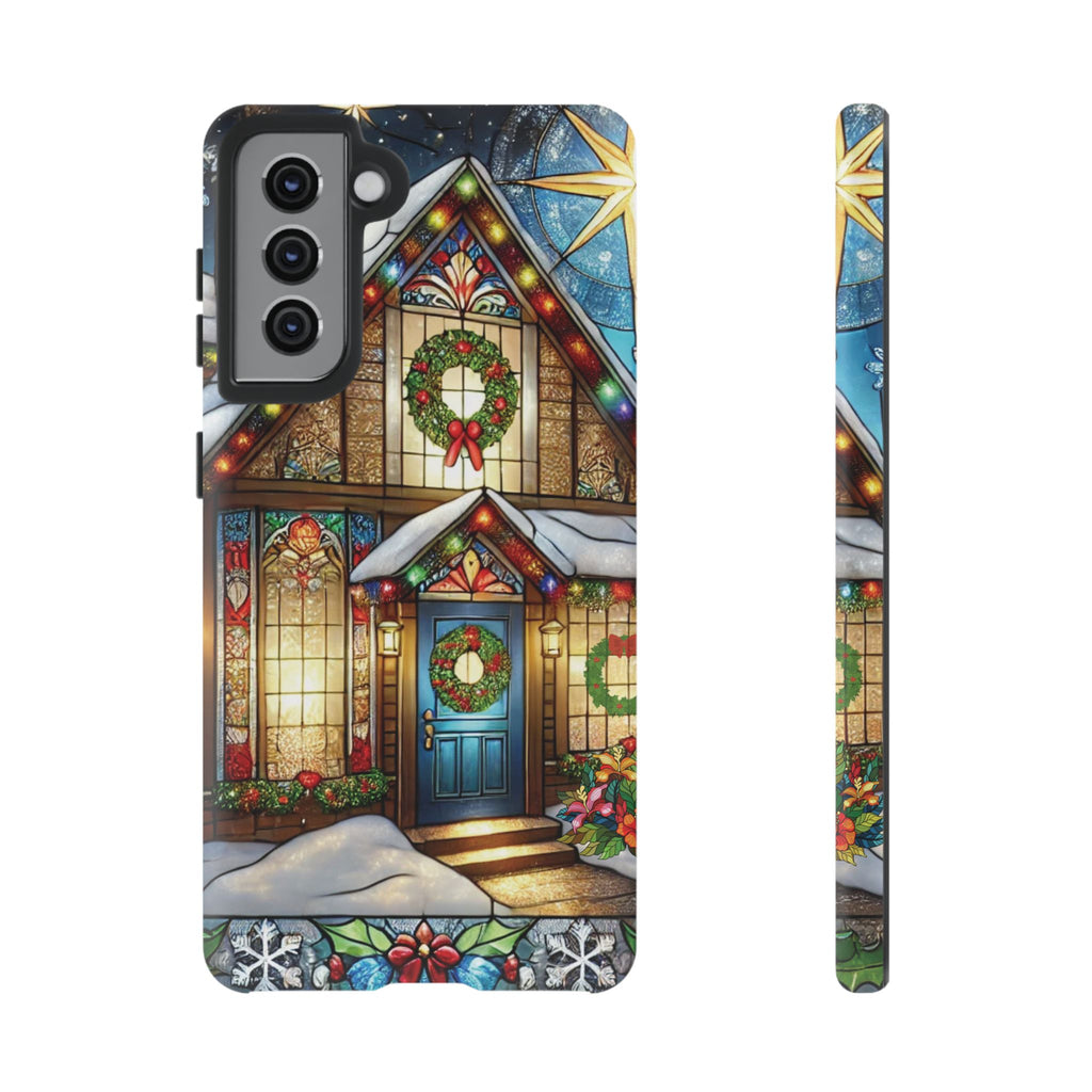 Stain Glass Christmas Phone Case Unique Holiday Protection for Your Device | Stylish & Durable Cover Gift for Her Phone 15, Samsung iPhone Samsung Accessory Gift for Her