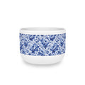 Blue & White Chinoiserie Peony 25 oz Ceramic Latte Mug | Elegant Floral Coffee Cup