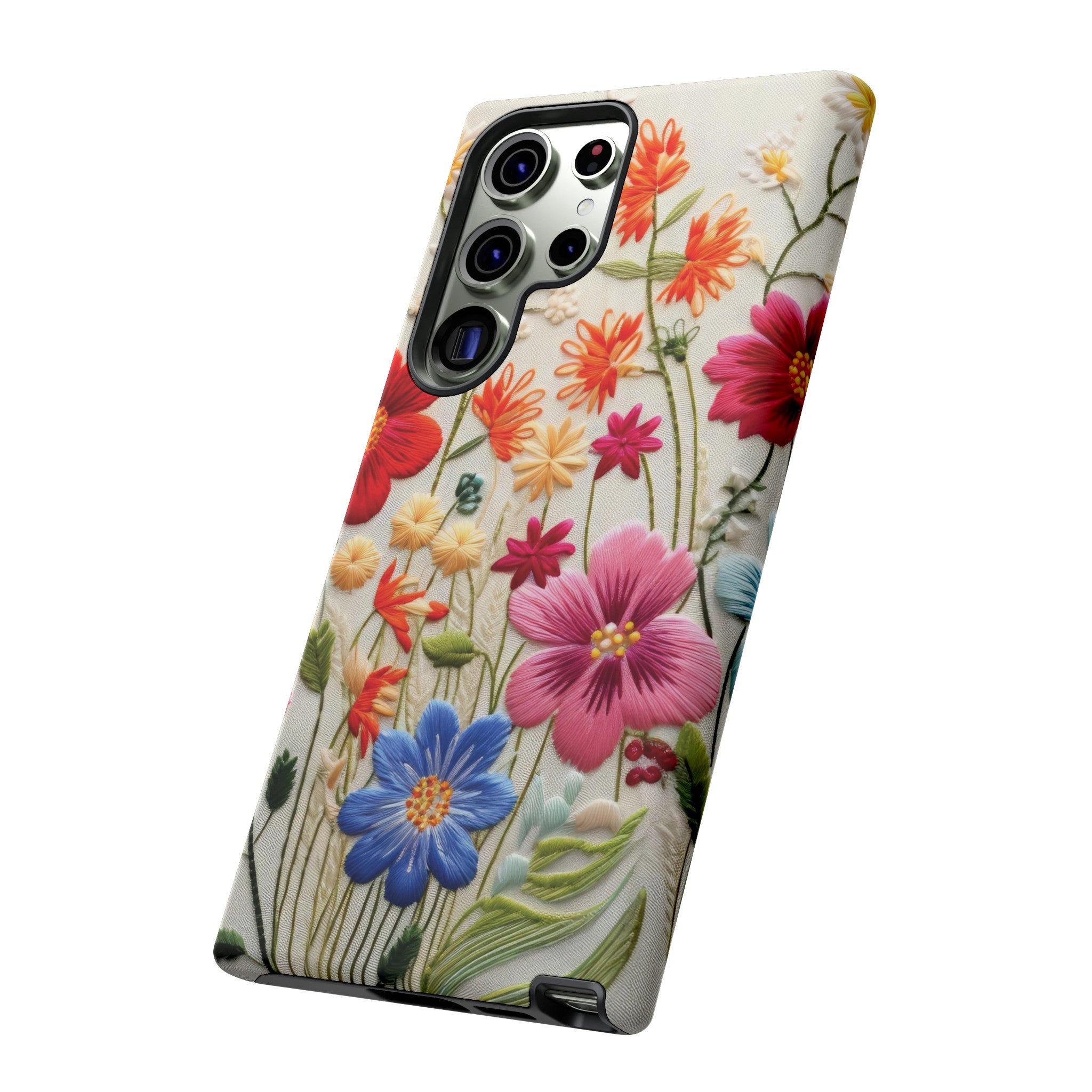 3D Floral Phone Case Elegant Faux Flower Durable for iPhone Samsung Smartphone iPhone 15, 14, 13 Samsung Gift for Mom