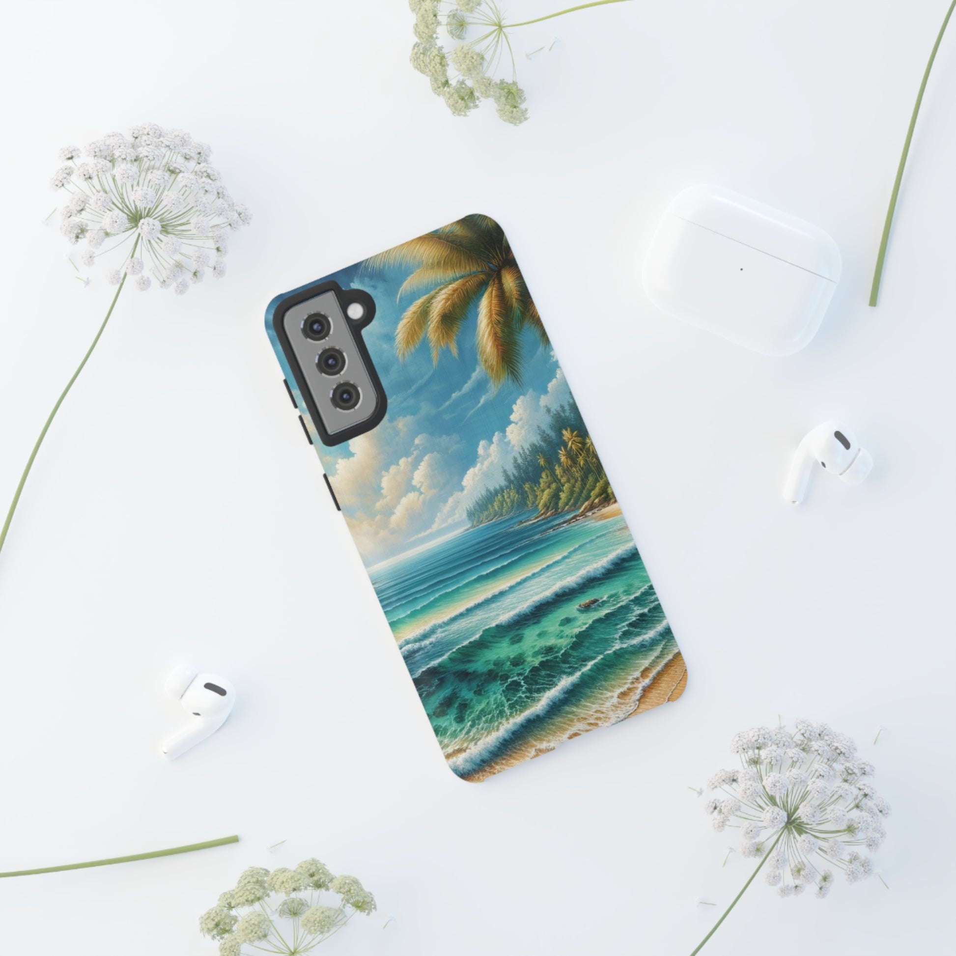Coastal Serenity Ocean Beach View Protective Phone Case Gift for Her Phone 15, Samsung iPhone Samsung Gift for Her Case iPhone 15, Samsung iPhone Samsung Accessory Gift for Her.