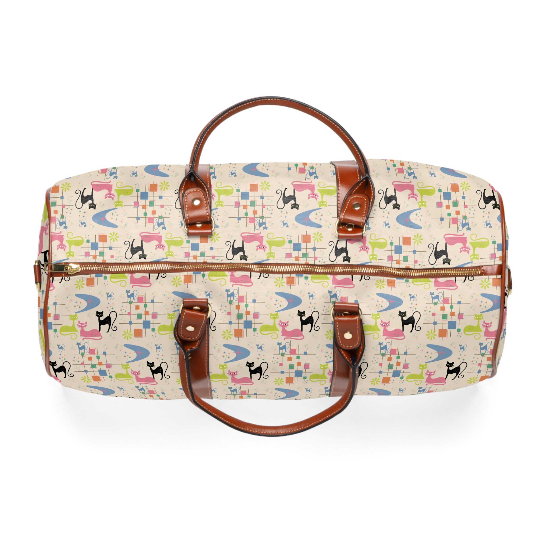 Vintage Retro Atomic Kitty Weekender Bag — Waterproof Travel Bag
