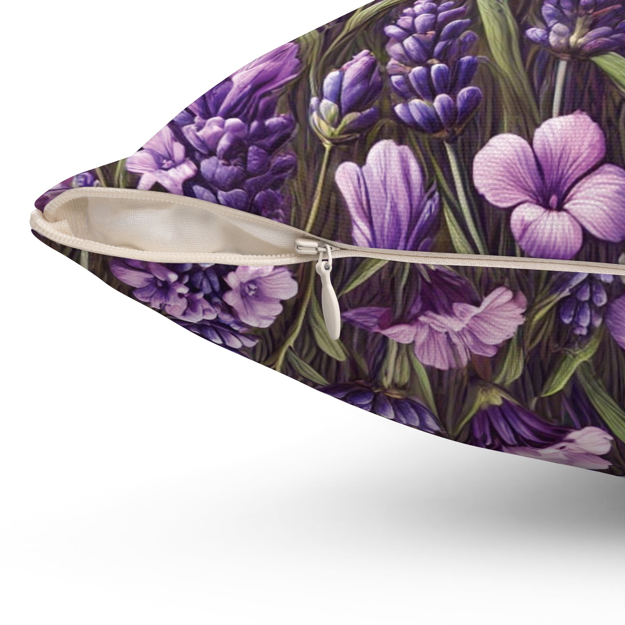 Lavender Bright Modern Wildflowers Decorative Pillow - Available in 16x16, 18x18, 20x20 - Vibrant Accent for Living Room, Bedroom, or Sofa Decor 100% Polyester with Double-Sided Print