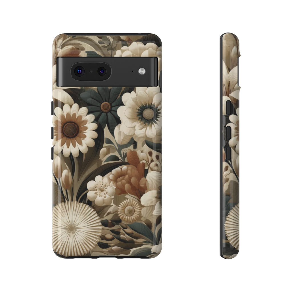 Mid-century Modern Floral Phone Case Durable for iPhone Samsung Gift iPhone 15, 14, 13 Samsung Pixel Gift for Mom Accessory Gift for Her