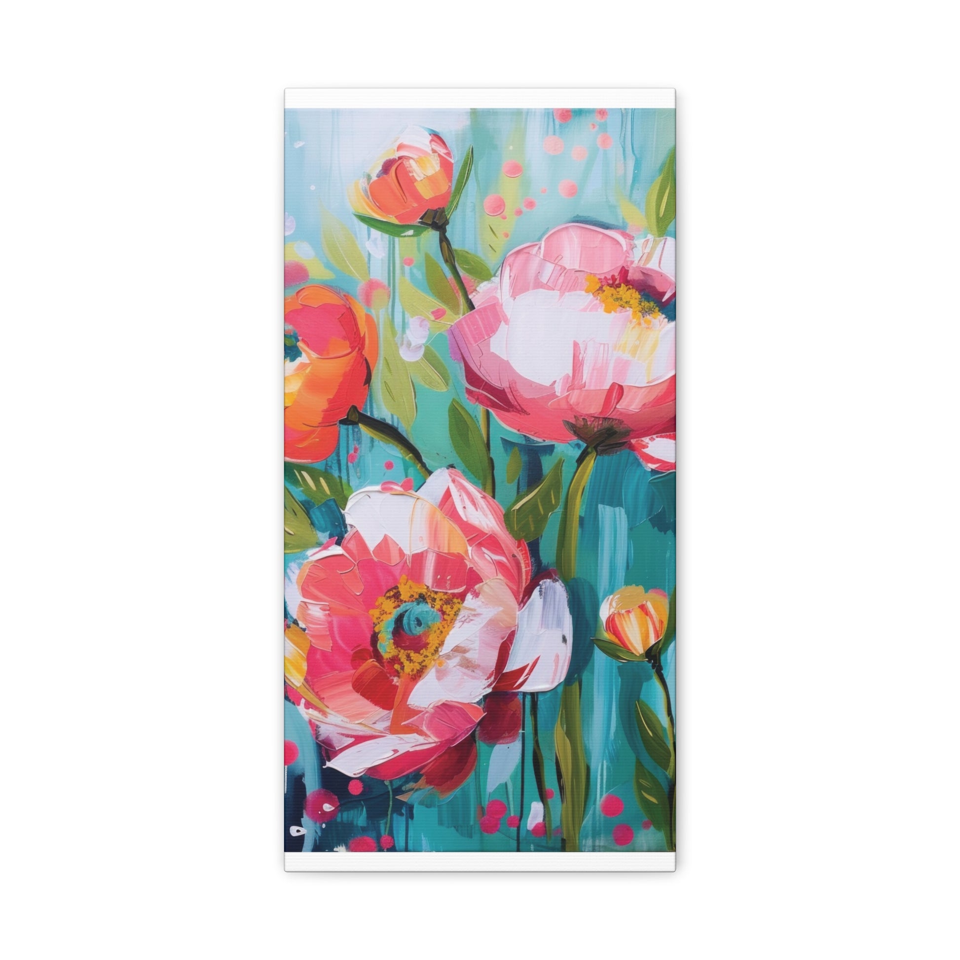 Unique Boho Floral Wall Art Matte Canvas Stretched, Vibrant Botanical Design, Perfect for Living Room, Bedroom, or Office Decor, Adds a Stylish Touch to Any Space - MRSBYVALLE
