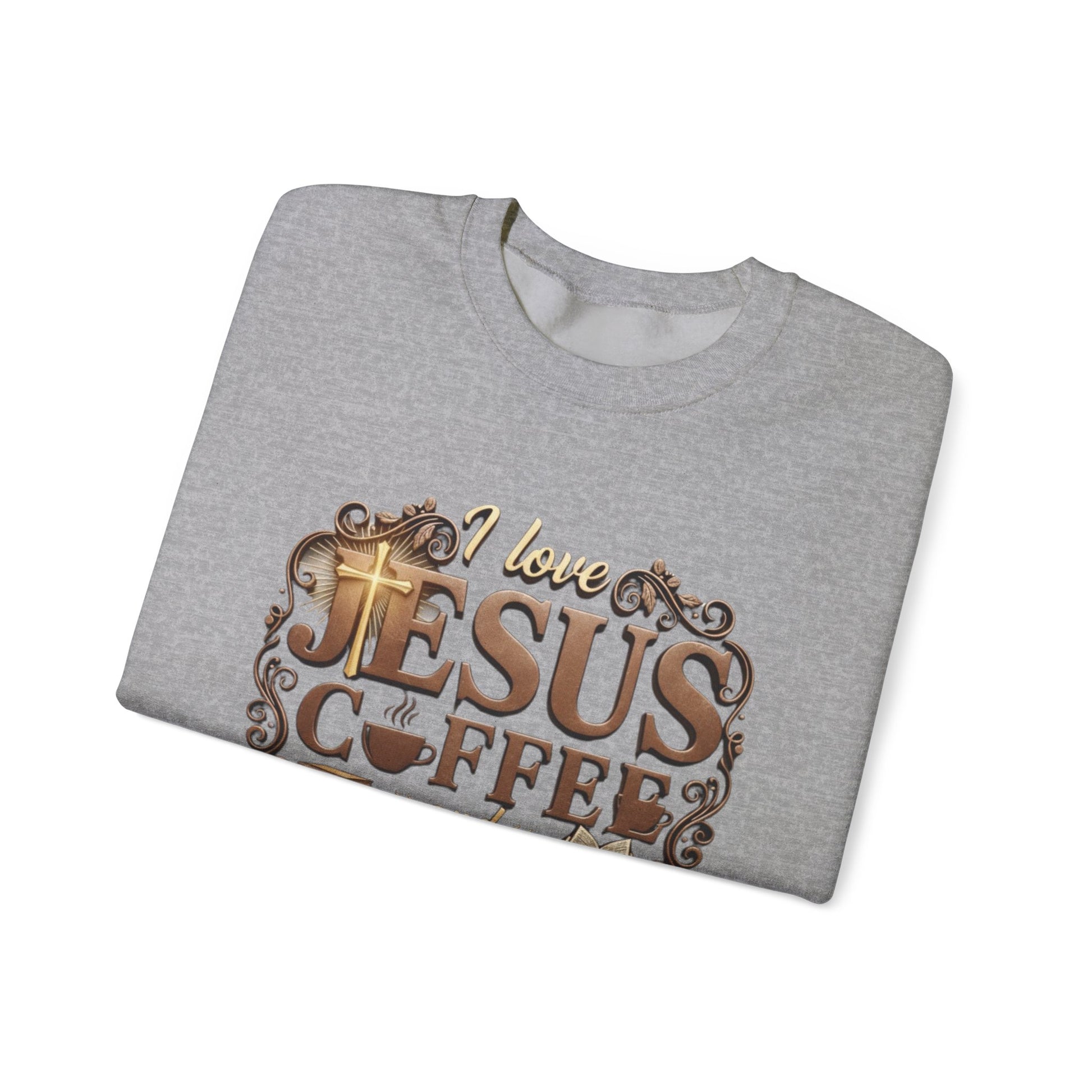 Love Jesus, Coffee & Books Sweatshirt | Christian Unisex Crewneck, Cozy Faith Gift