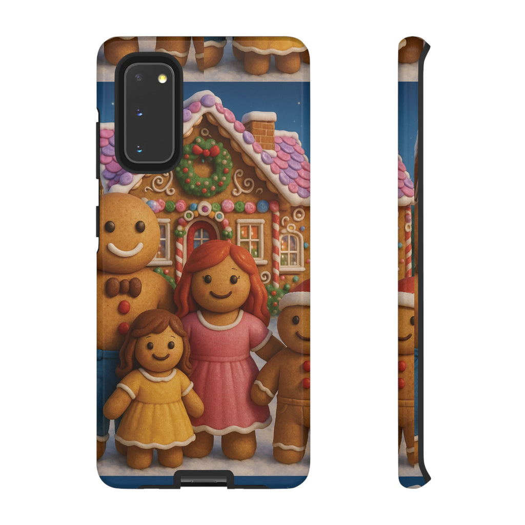 Coque de téléphone esthétique Famille en Pain d'Épices – Design d'inspiration vintage sur le thème de Noël – Étui stylé pour modèles iPhone et Samsung Galaxy