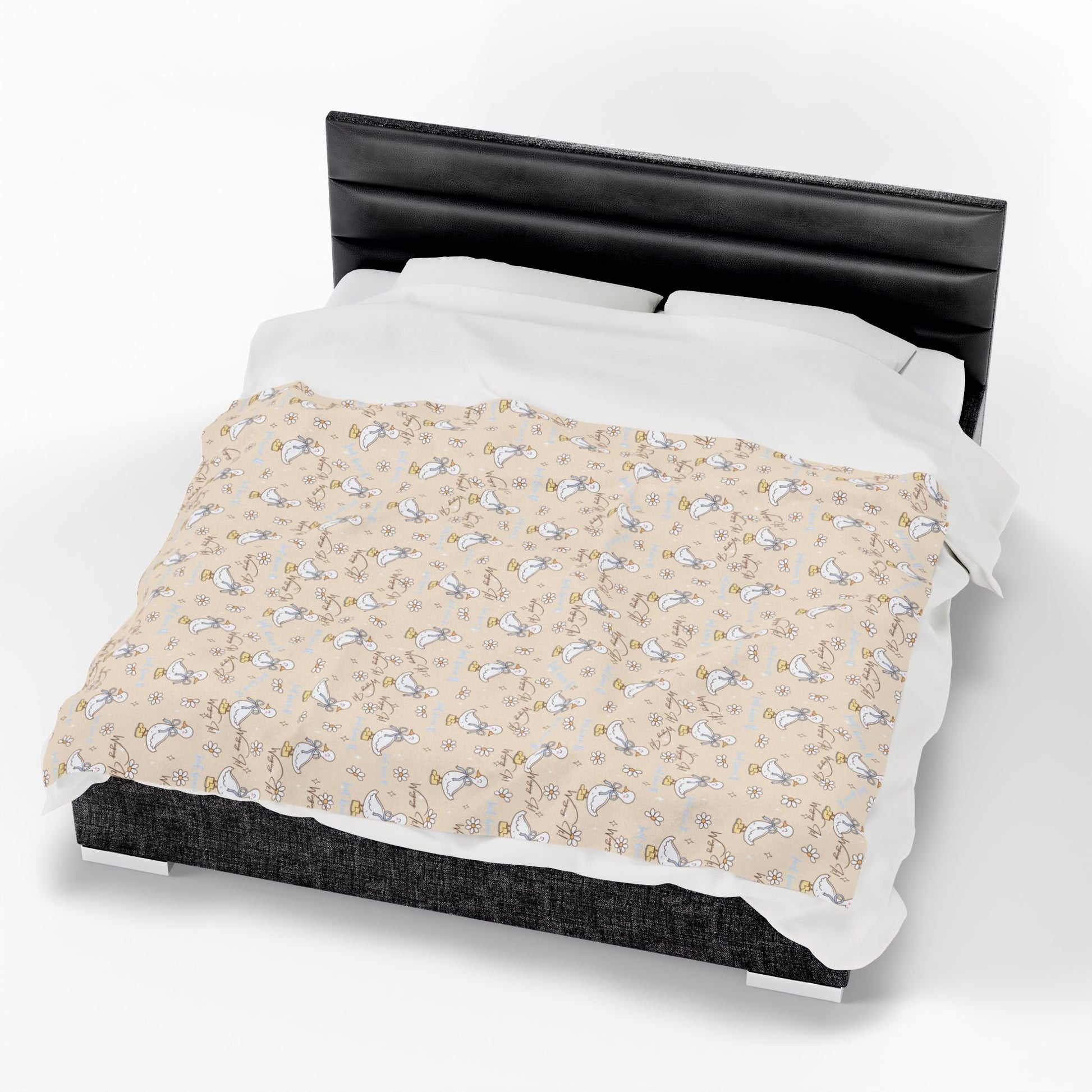 Velveteen Plush Blanket, Silly Goose Design, Funny Animal Print Throw, Cozy Bedding, Cute Kids Bedroom Decor, Comfy Sofa Couch