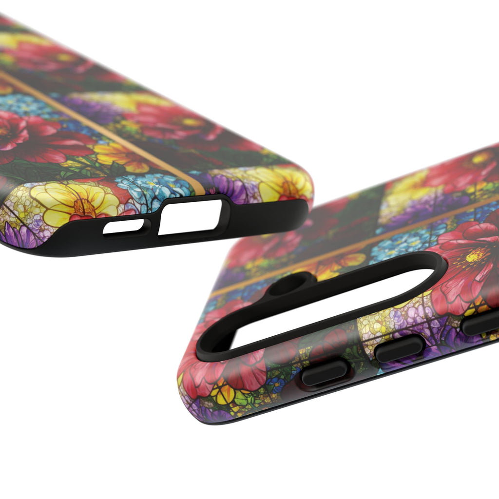 Stained Glass Illusion Floral Phone Case  3D Colorful Flower Design, Protective Christian Gift, Fits iPhone, Samsung, Google Pixel