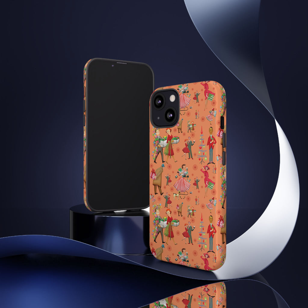 Retro Christmas 50s Phone Case Unique Holiday Protection for Your Device | Stylish & Durable Cover Gift for Her Phone 17, 16, 15, Samsung iPhone Accessory Gift for Her