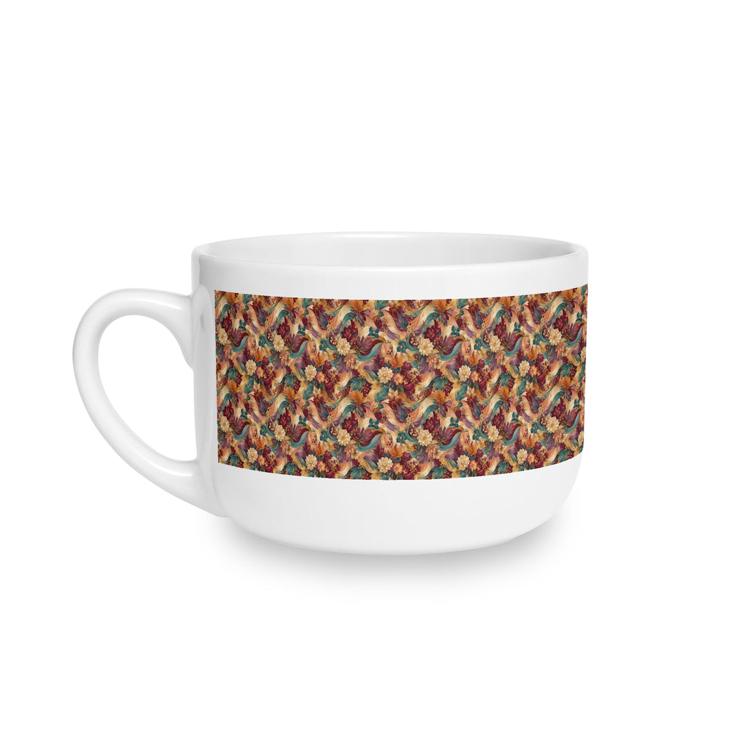 Autumn Knit Pattern Latte Mug — 25oz Ceramic Coffee Cup Gift for Mom