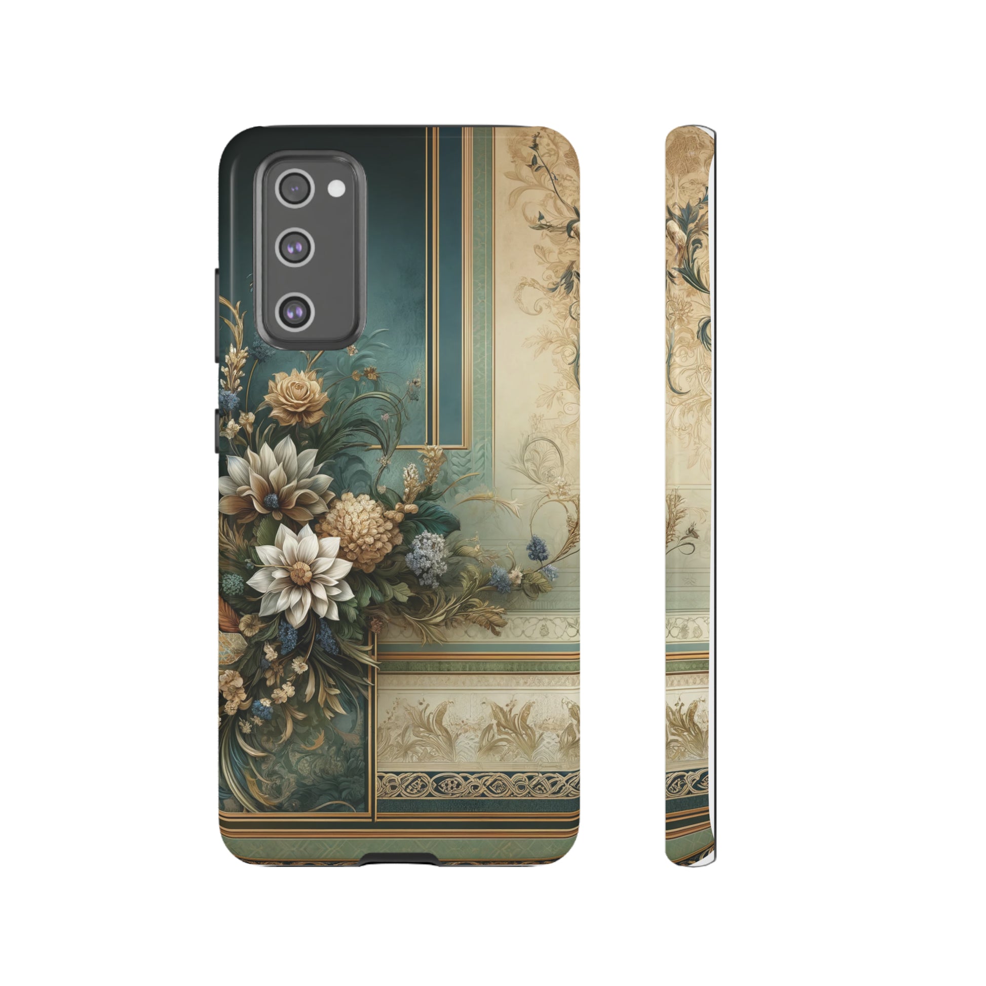 Victorian Floral Boho Luxury Phone Tough Case Floral Elegant Durable Stylish for Modern Devices iPhone 15, Samsung iPhone Samsung Accessory Gift for Her.