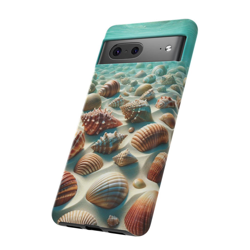 Plush Ocean Bliss Turquoise Seashell Ocean Beach View Protective Phone Case Gift for Her Phone 15, Samsung iPhone Samsung Gift for Her Case iPhone 15, Samsung iPhone Samsung Accessory Gift for Her.