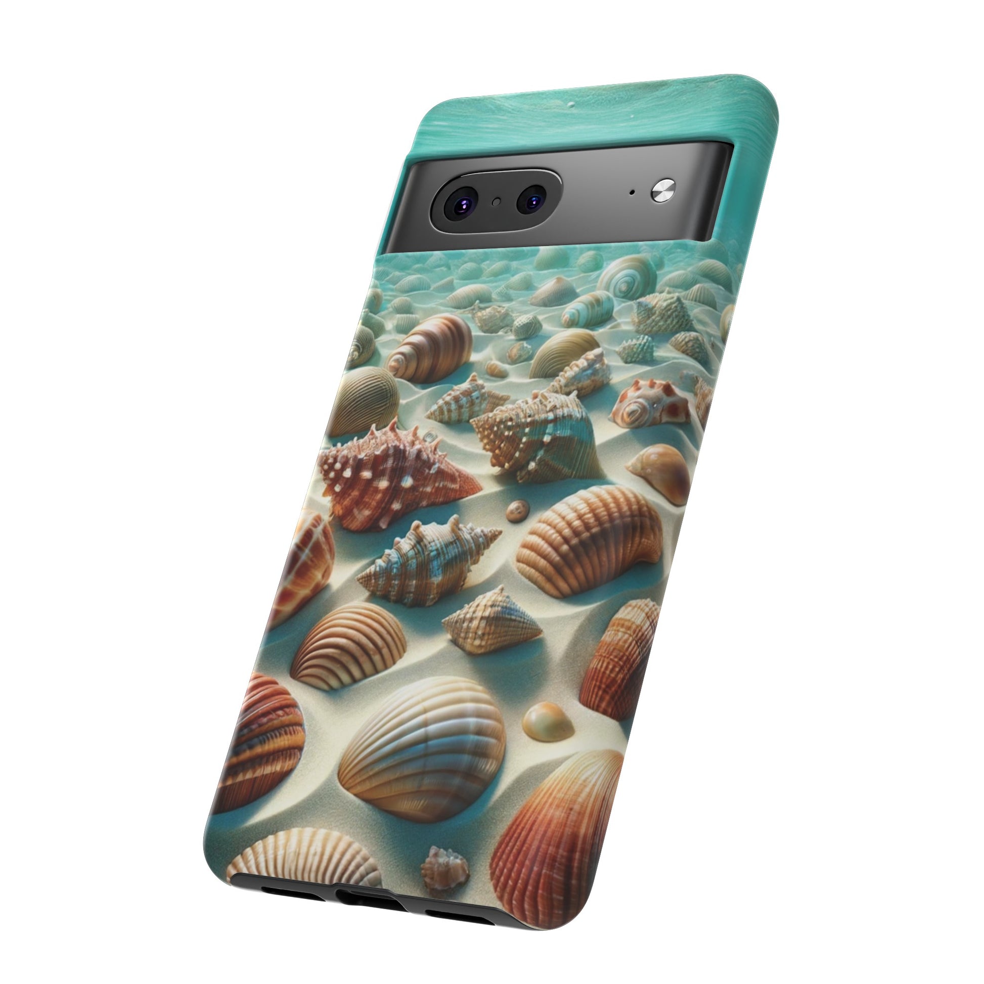 Plush Ocean Bliss Turquoise Seashell Ocean Beach View Protective Phone Case Gift for Her Phone 15, Samsung iPhone Samsung Gift for Her Case iPhone 15, Samsung iPhone Samsung Accessory Gift for Her.