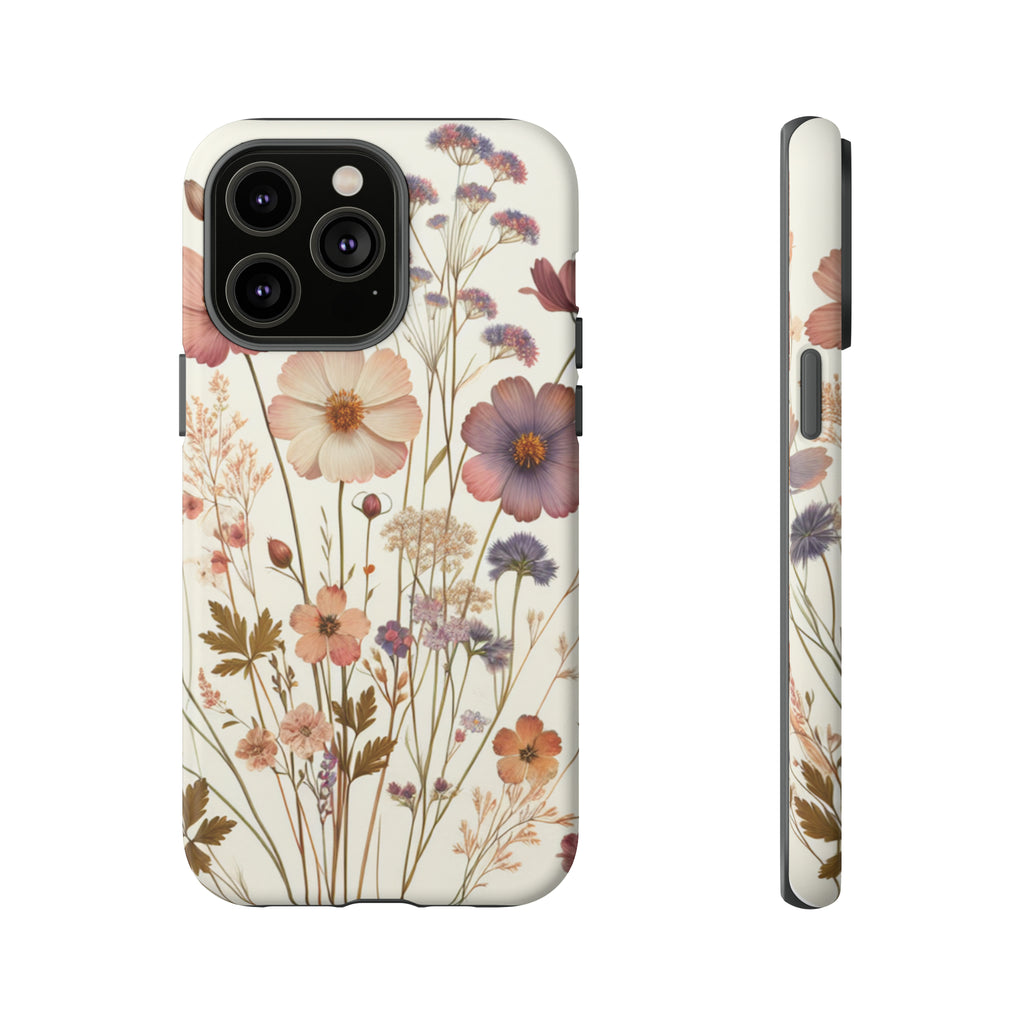 Wildflower Boho Luxury Phone Tough Case Floral Elegant Durable Stylish for Modern Devices iPhone 15, Samsung iPhone Samsung Accessory Gift for Her.