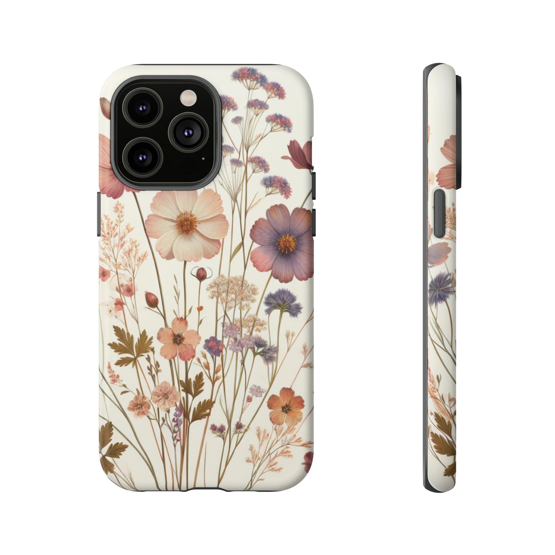 Wildflower Boho Luxury Phone Tough Case Floral Elegant Durable Stylish for Modern Devices iPhone 15, Samsung iPhone Samsung Accessory Gift for Her.