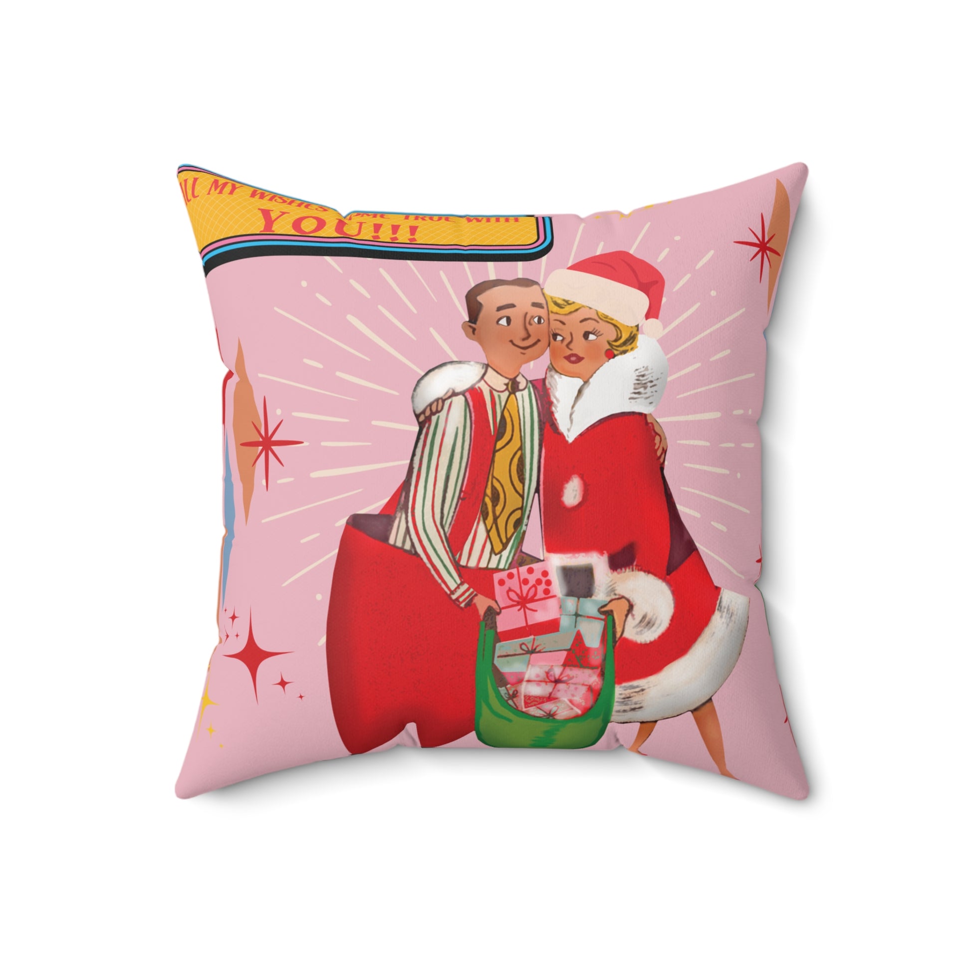 Pink Atomic Elegance Decorative Pillow 50s Starburst & Kitsch Design Decorative Pillow Touch of Beauty to Your Decor Living Room Comfort for Bedroom or Housewarming Gift New House, Bridal Shower Gift - MRSBYVALLE