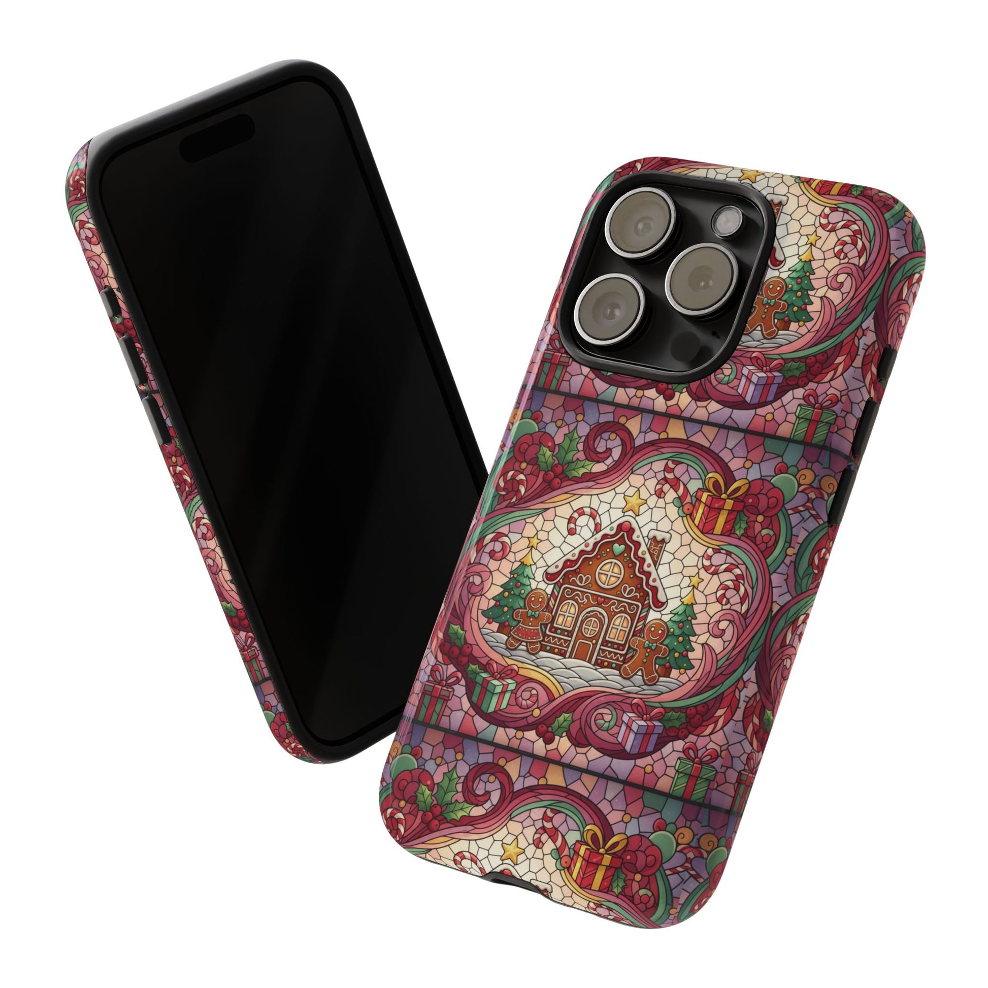 iPhone Case 17, 16  Gingerbread Stained Glass Tough Case Samsung perfect phone case