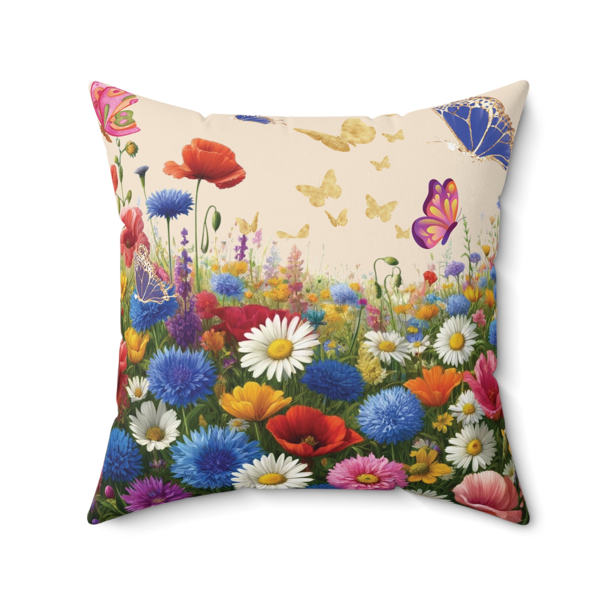 Bright Wildflowers Square Pillow Add a Touch of Nature to Your Home Decor | Premium Quality, Soft, and Durable | Perfect for Couch, Bed, or Chair | Elegant Floral Bedrooms, Soft,Pillow Gift New House, Bridal Shower Gift - MRSBYVALLE