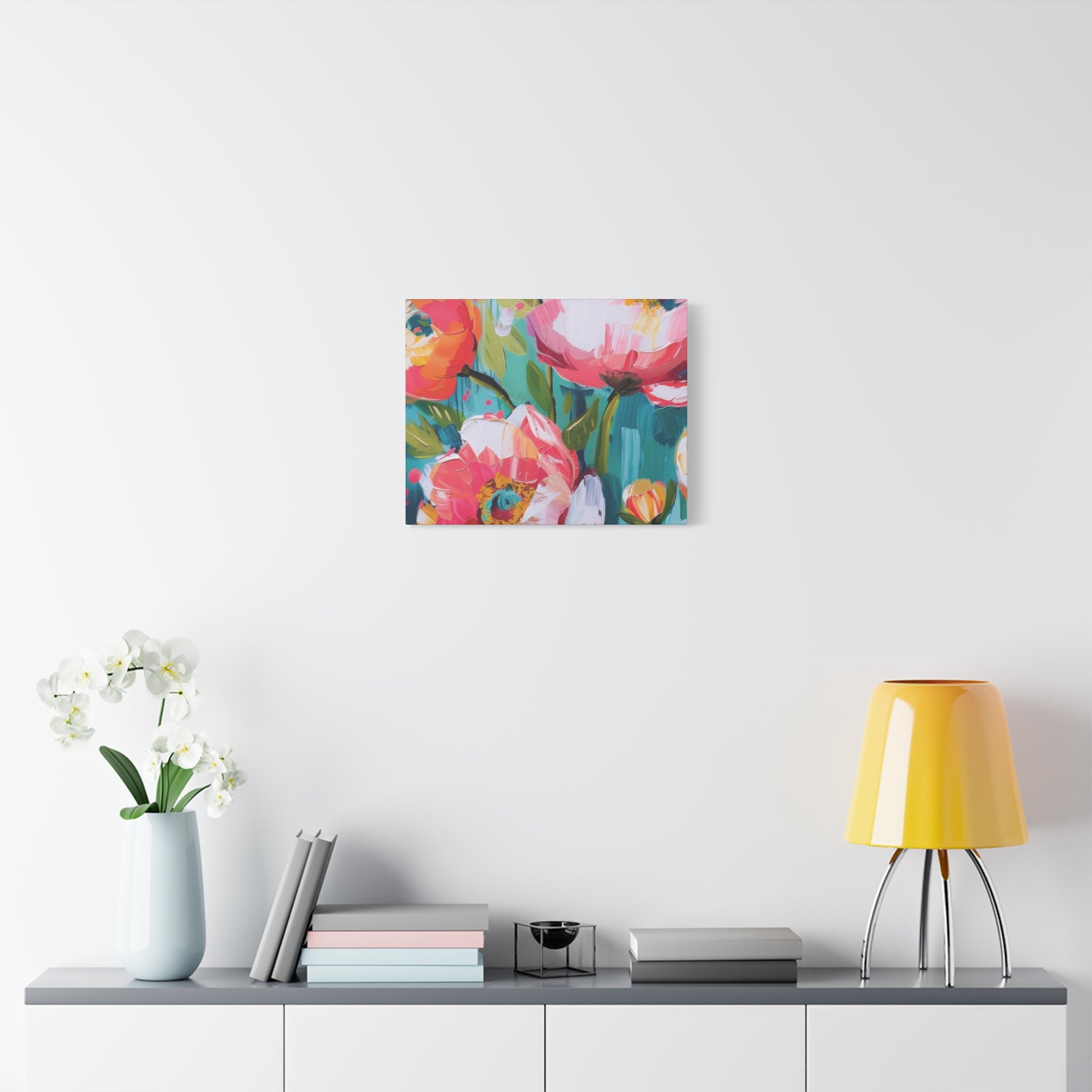 Unique Boho Floral Wall Art Matte Canvas Stretched, Vibrant Botanical Design, Perfect for Living Room, Bedroom, or Office Decor, Adds a Stylish Touch to Any Space - MRSBYVALLE