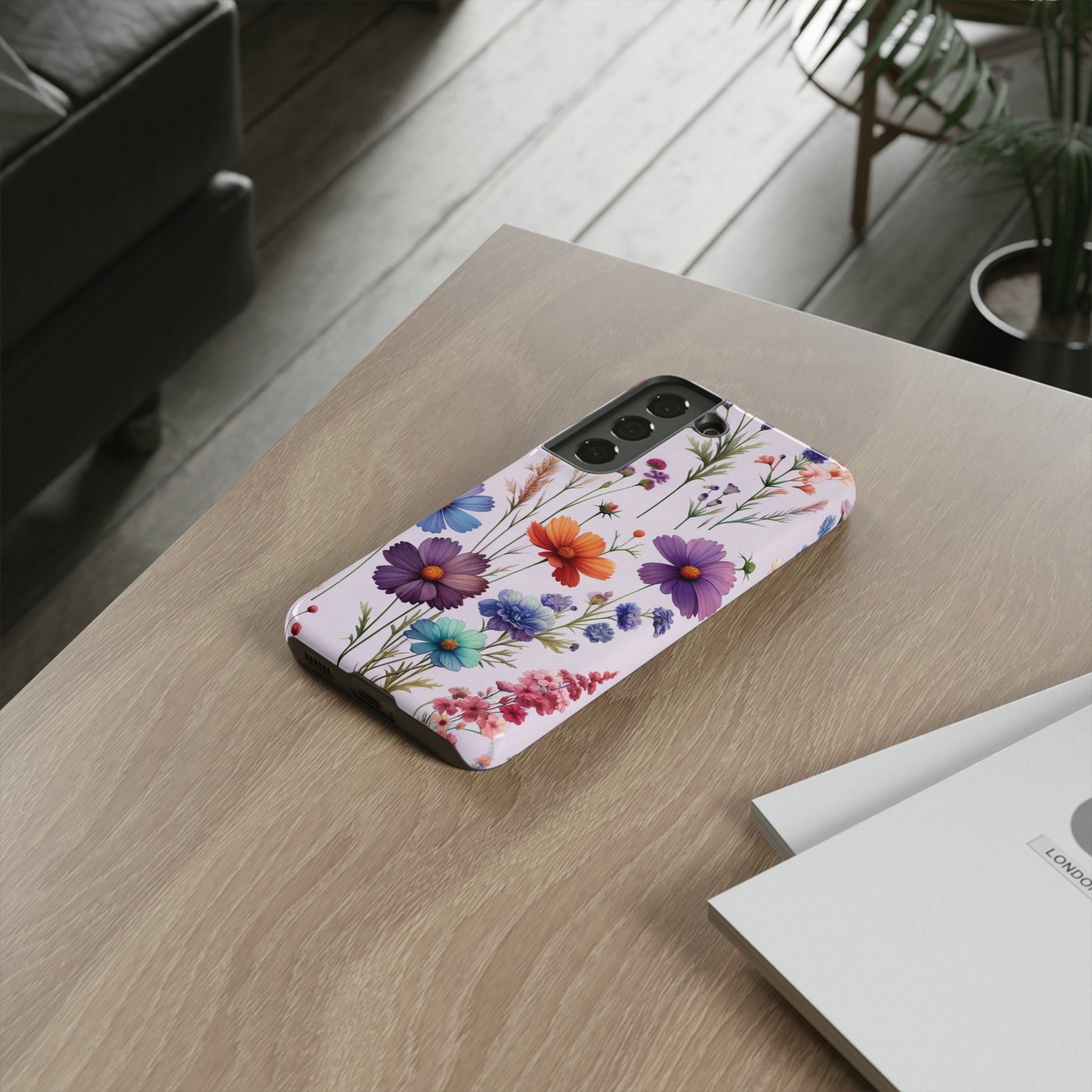 Lavender Wildflowers Protective Phone Case Gift for Her Phone 15, Samsung iPhone Samsung Gift for Her Case iPhone 15, Samsung iPhone Samsung Accessory Gift for Her.