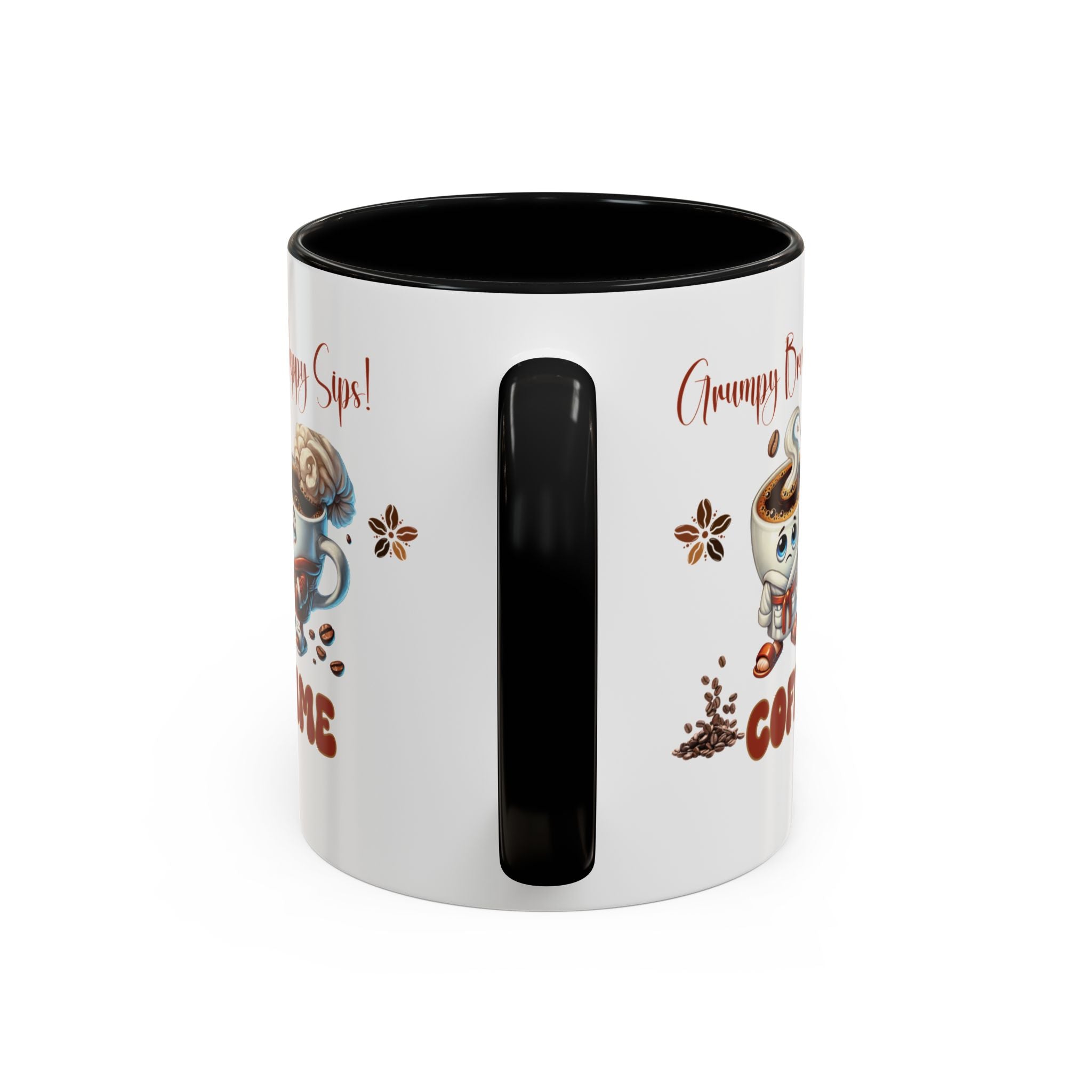 Grumpy Brews Meet Happy Sips Ceramic Mug - Funny Coffee Cup, Cute Tea Mug, Sarcastic Drinkware, Unique Gift, Kitchen Decor Accent Coffee Mug (11, 15oz) - MRSBYVALLE