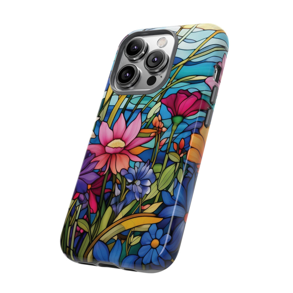 Wildflowers Stain Glass Illusion Phone Case Unique Holiday Protection for Your Device | Stylish & Durable Cover Gift for Her Phone 15, Samsung iPhone Samsung Accessory Gift for Her