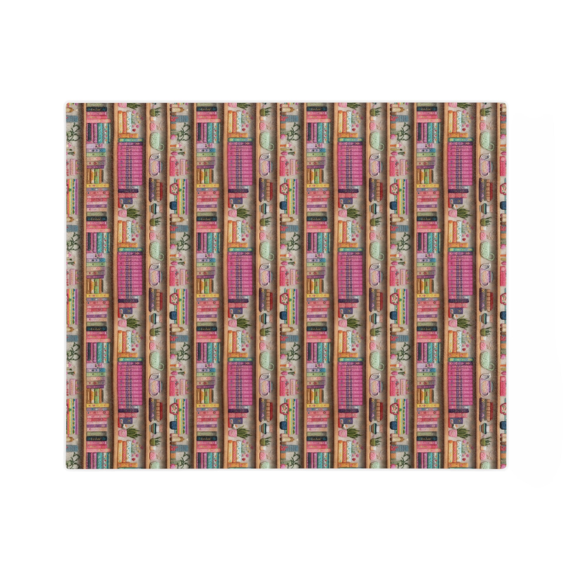 Enchanting 3D Embroidery Illusion Books on Pastel Shelves Minky Blanket Perfect for Readers and Literary Enthusiasts Ultra Soft lightweight Perfect for Home, Couch, or Bed | Best Gift  Comfort Blanket, Perfect for Snuggling Housewarming Gift Throw - MRSBYVALLE