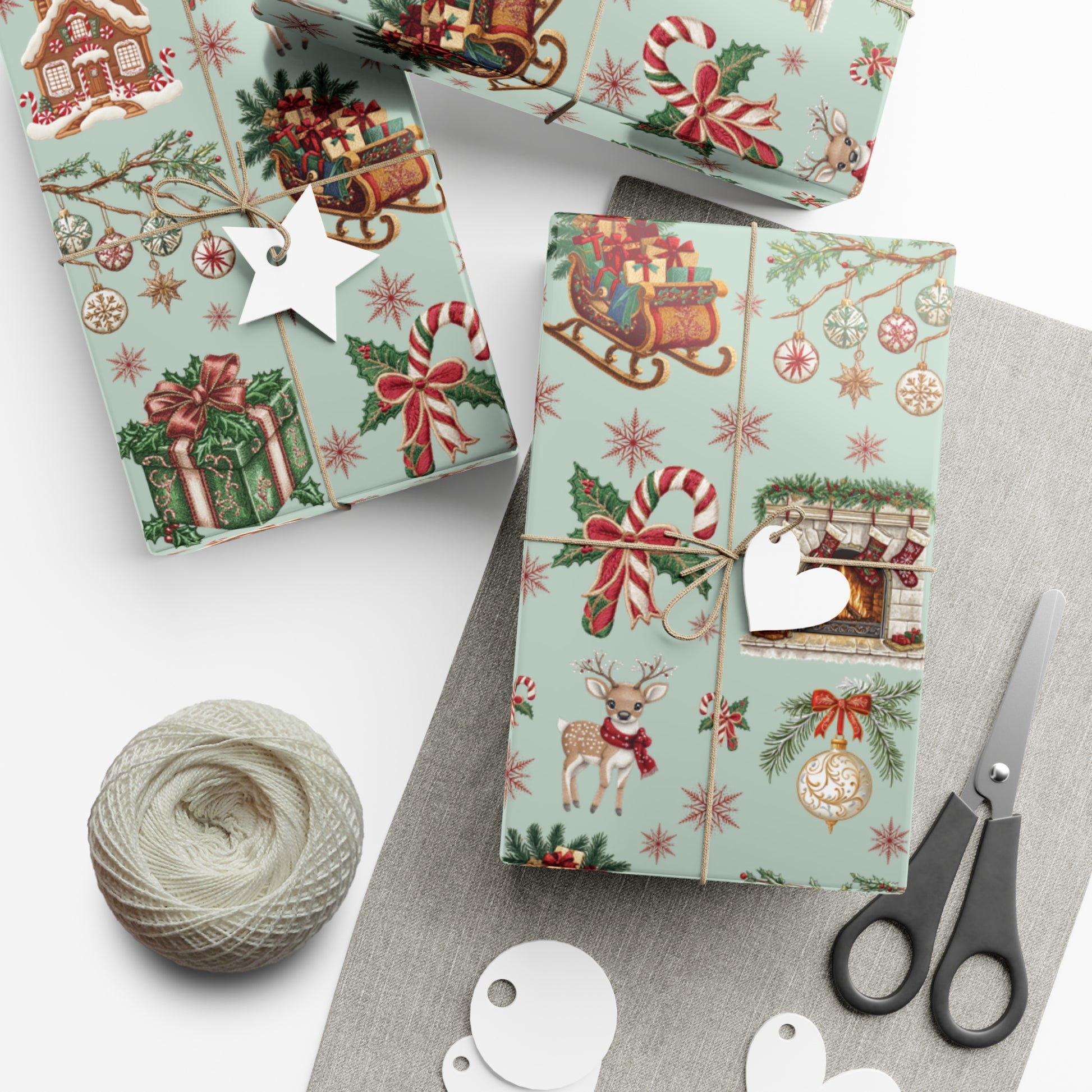 Vintage Christmas Wrapping Paper Festive Holiday Gift Wrap with Retro-Inspired Designs, Perfect for Christmas Presents, Crafting, & Holiday Decor – Premium Quality - MRSBYVALLE