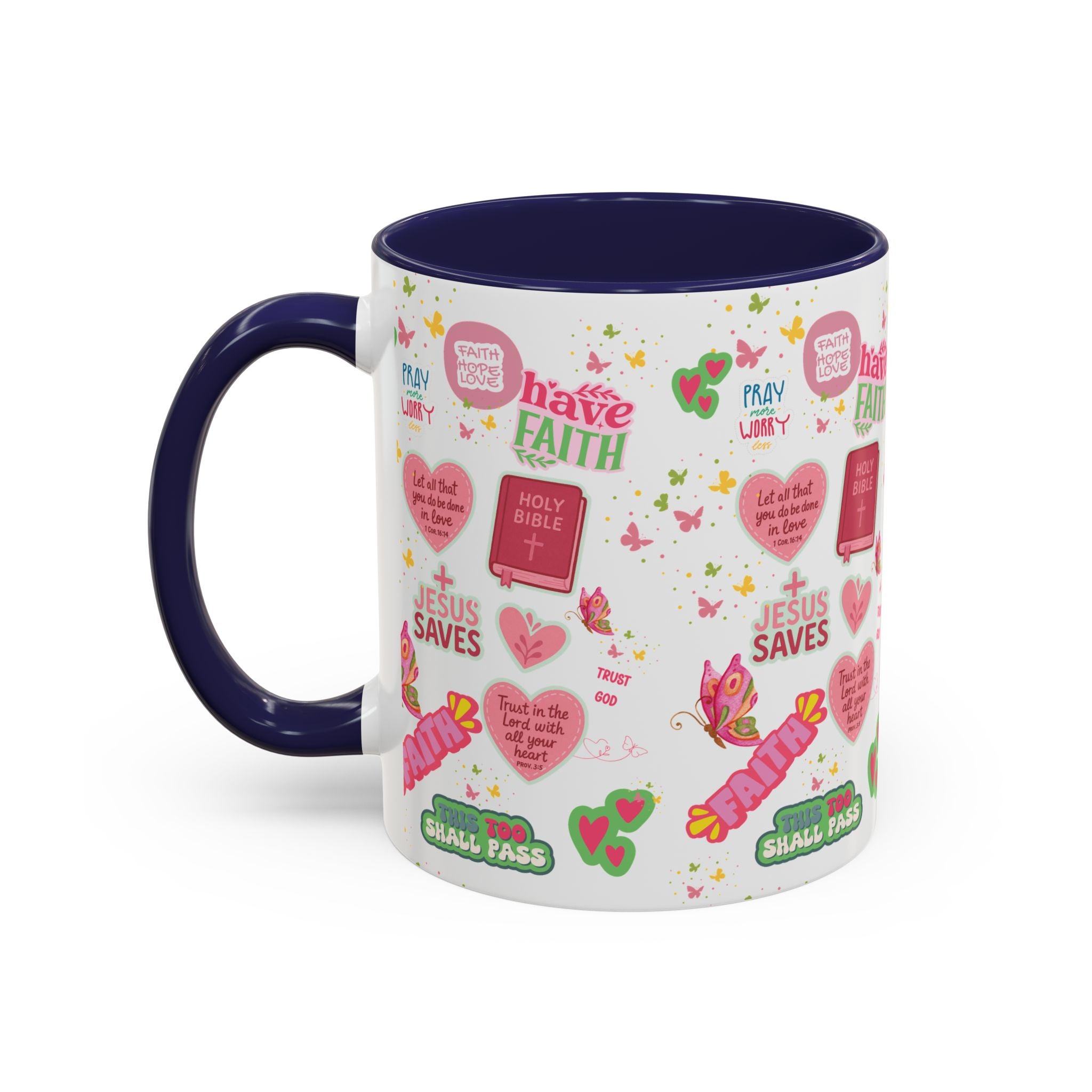 Commencez votre journée avec la foi | Mug chrétien avec verset biblique | Cadeau inspirant pour chrétiens | Mug à café en céramique 325 ml et 443 ml Matins de printemps douillets