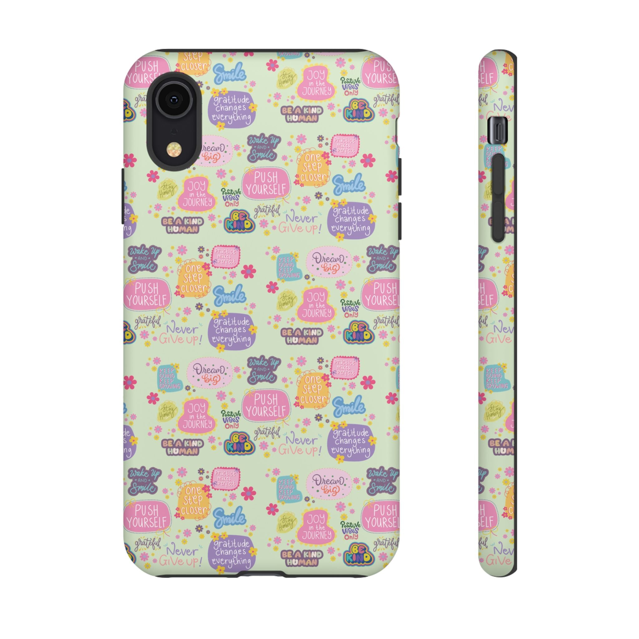 Good Vibes Only Protective Phone Case  Shockproof Slim Aesthetic Motivational Quote Cover, Positive Affirmation Gift for Mom, Teens & Besties | iPhone & Galaxy