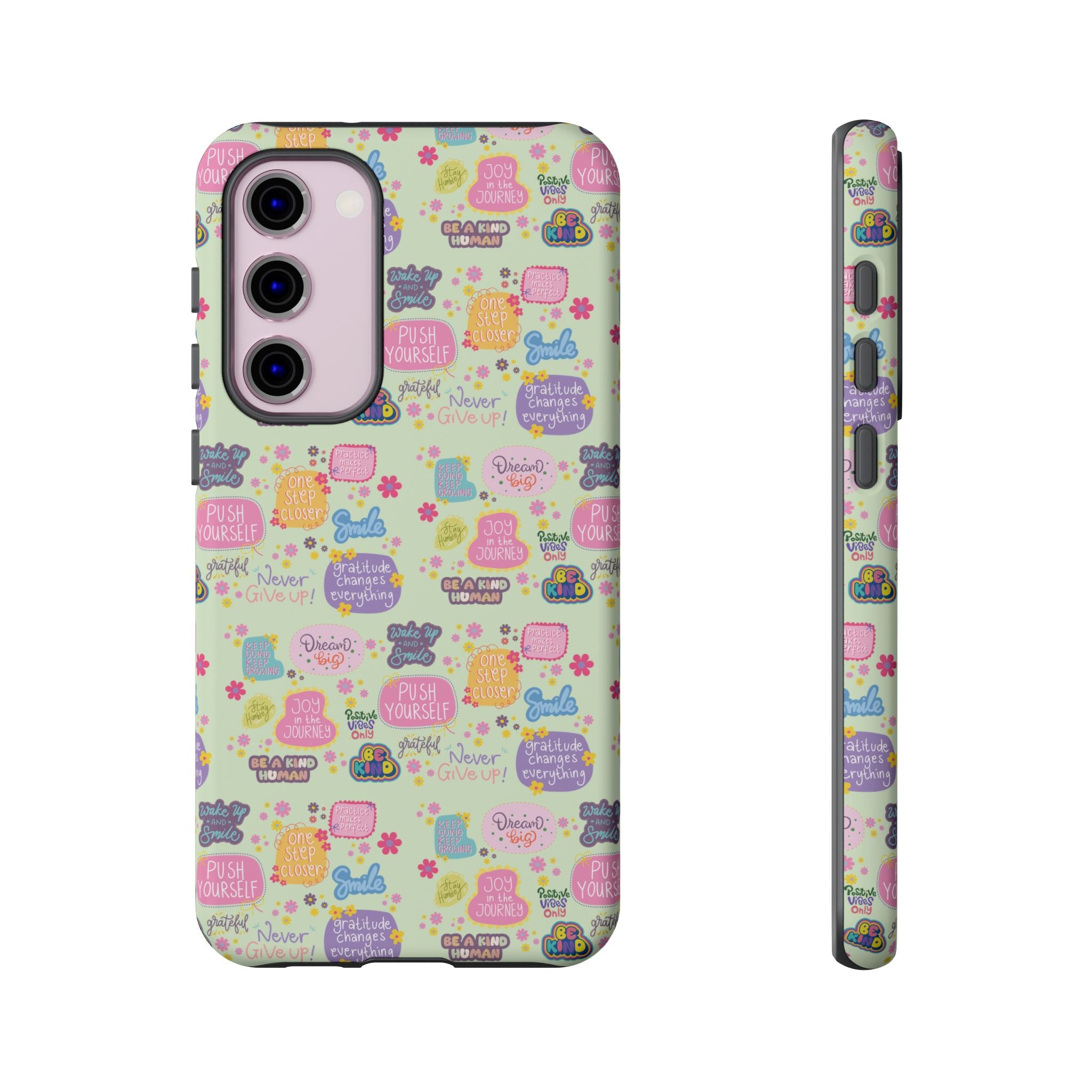 Good Vibes Only Protective Phone Case  Shockproof Slim Aesthetic Motivational Quote Cover, Positive Affirmation Gift for Mom, Teens & Besties | iPhone & Galaxy