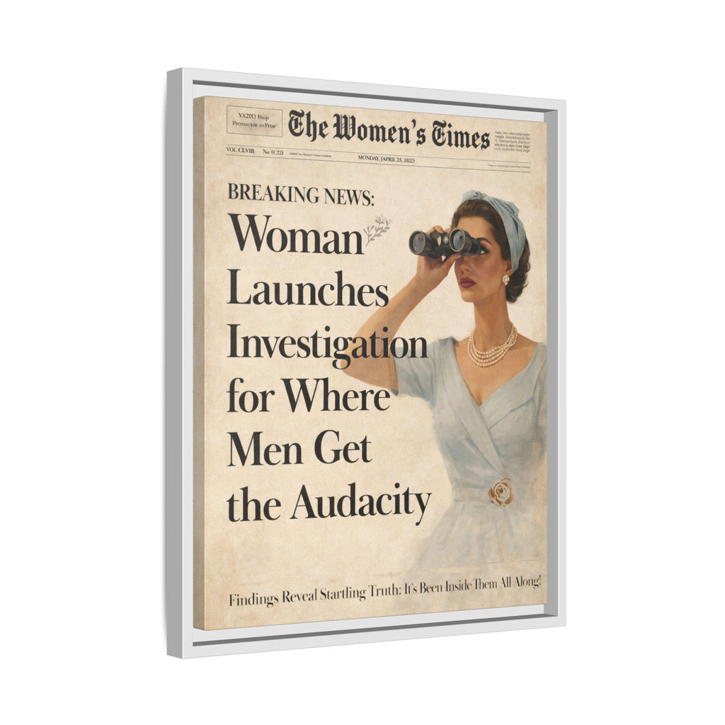 Vintage Funny Women's Retro Art Matte Canvas Framed — Retro Inspirational Wall Art