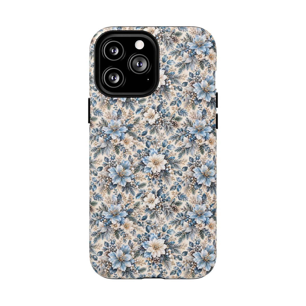 Icy Blue Floral MagSafe Tough Phone Case