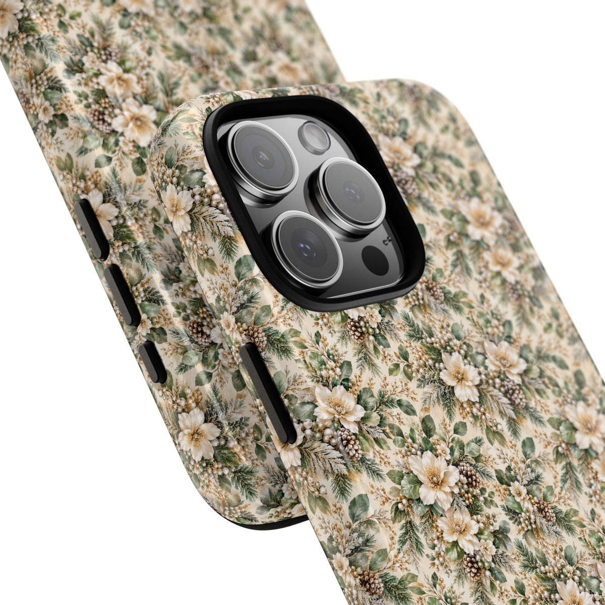 Sage Green & Champagne Floral MagSafe Tough Phone Case