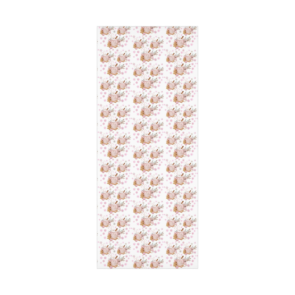 Baby it's Cold Outside Pink and White Wrapping Paper - Festive Holiday Design, Premium Quality, 100% Recyclable, Perfect for Christmas Gifts and Special Occasions - MRSBYVALLE